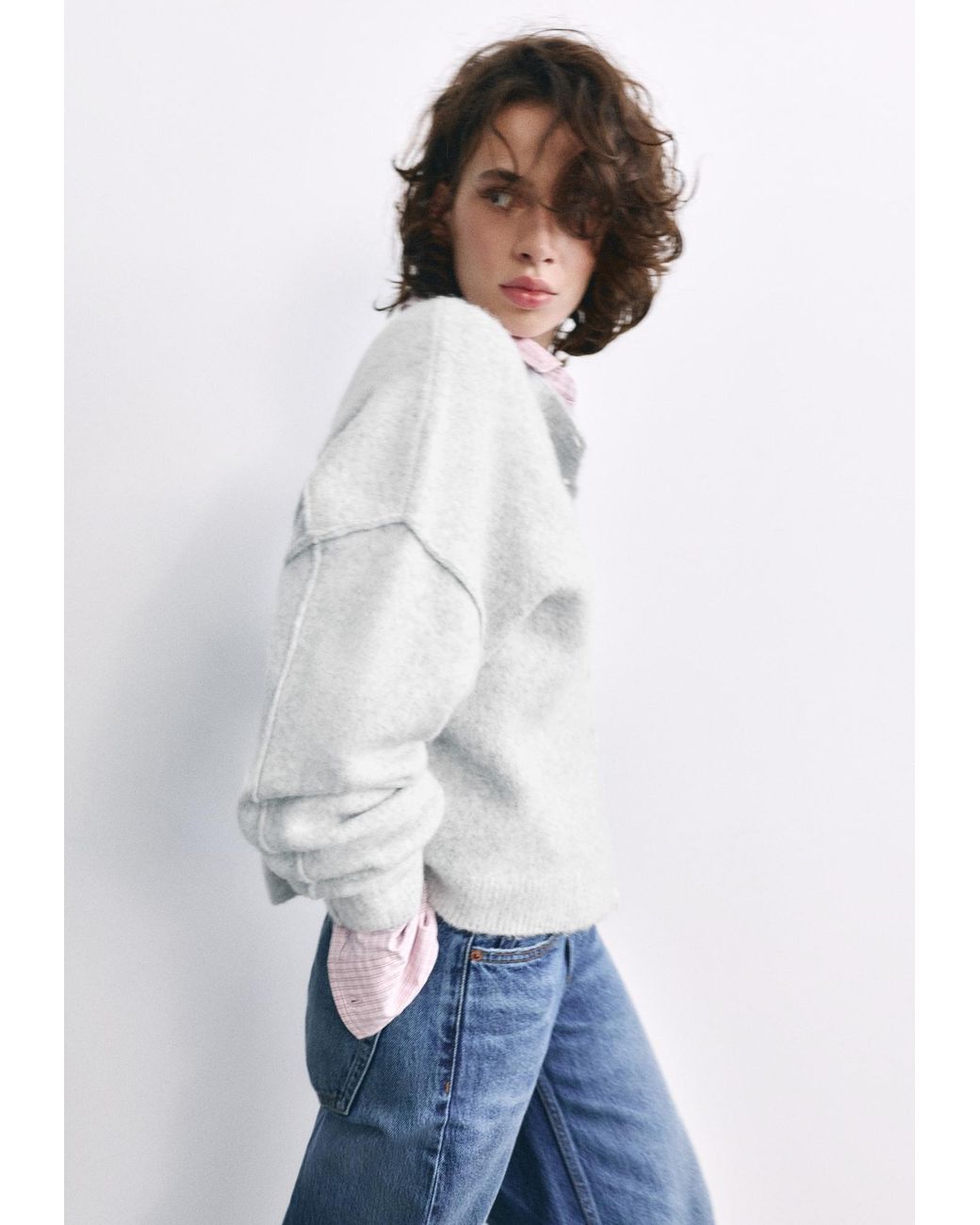 Pull&Bear White Strickjacke