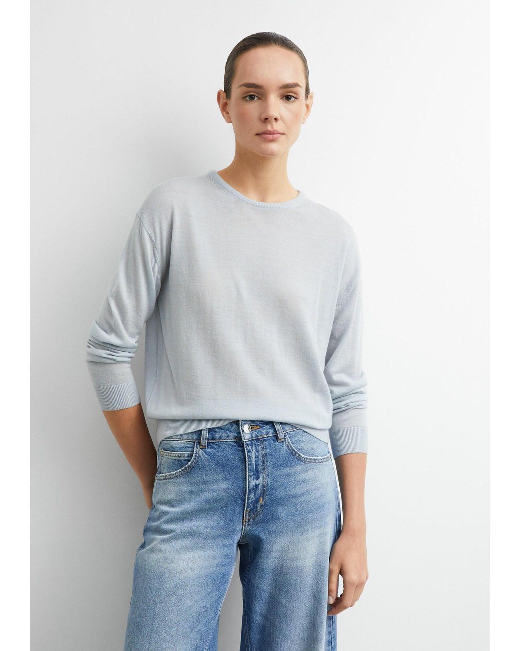 Comma, White Pullover
