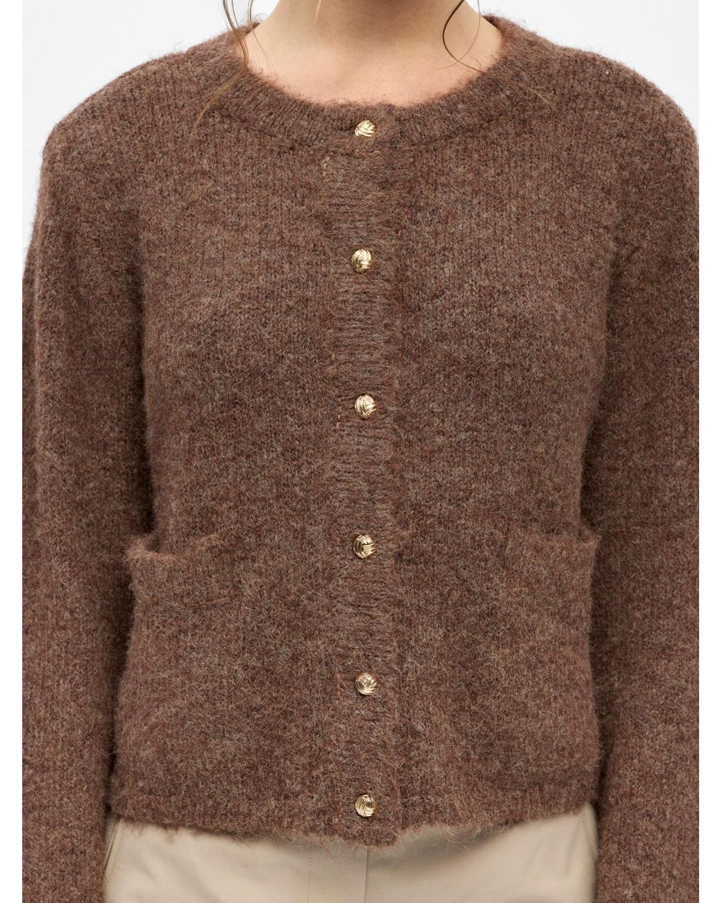 Object Brown Strickjacke Objsaggia