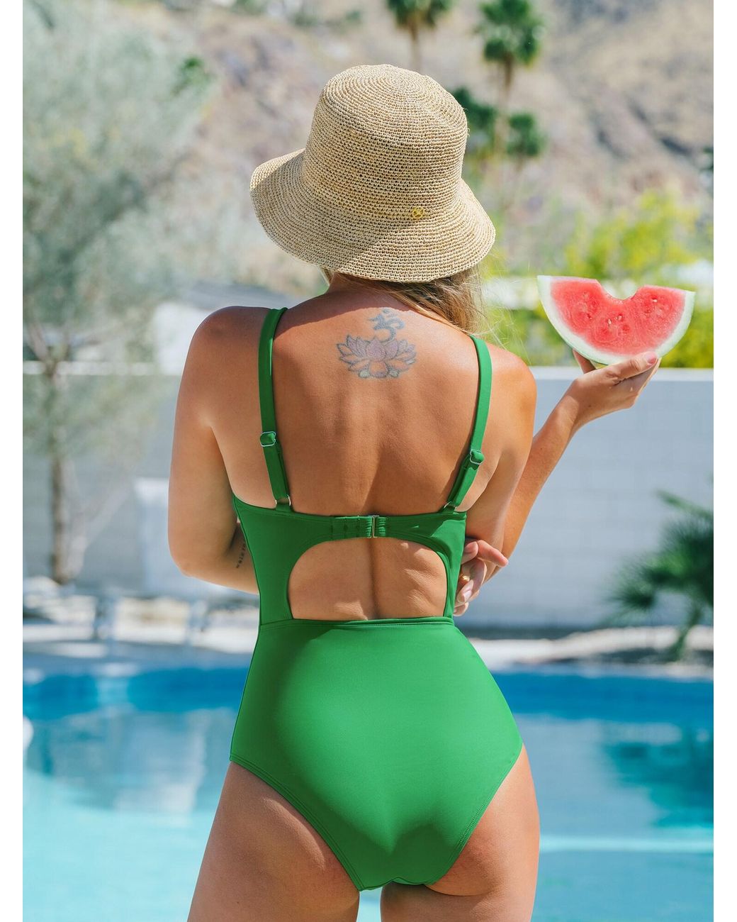 CUPSHE Green Badeanzug