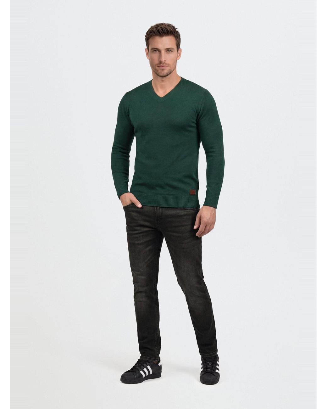 Blend Strickpullover 'lasse' in Green für Herren