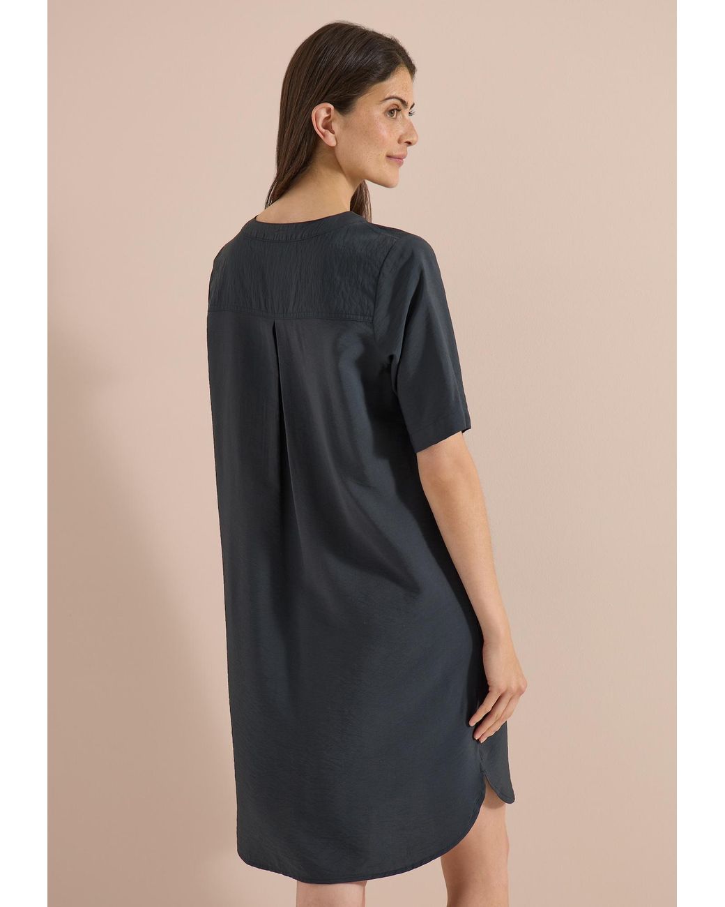 Cecil Black Knielanges Kleid Mit Split Neck