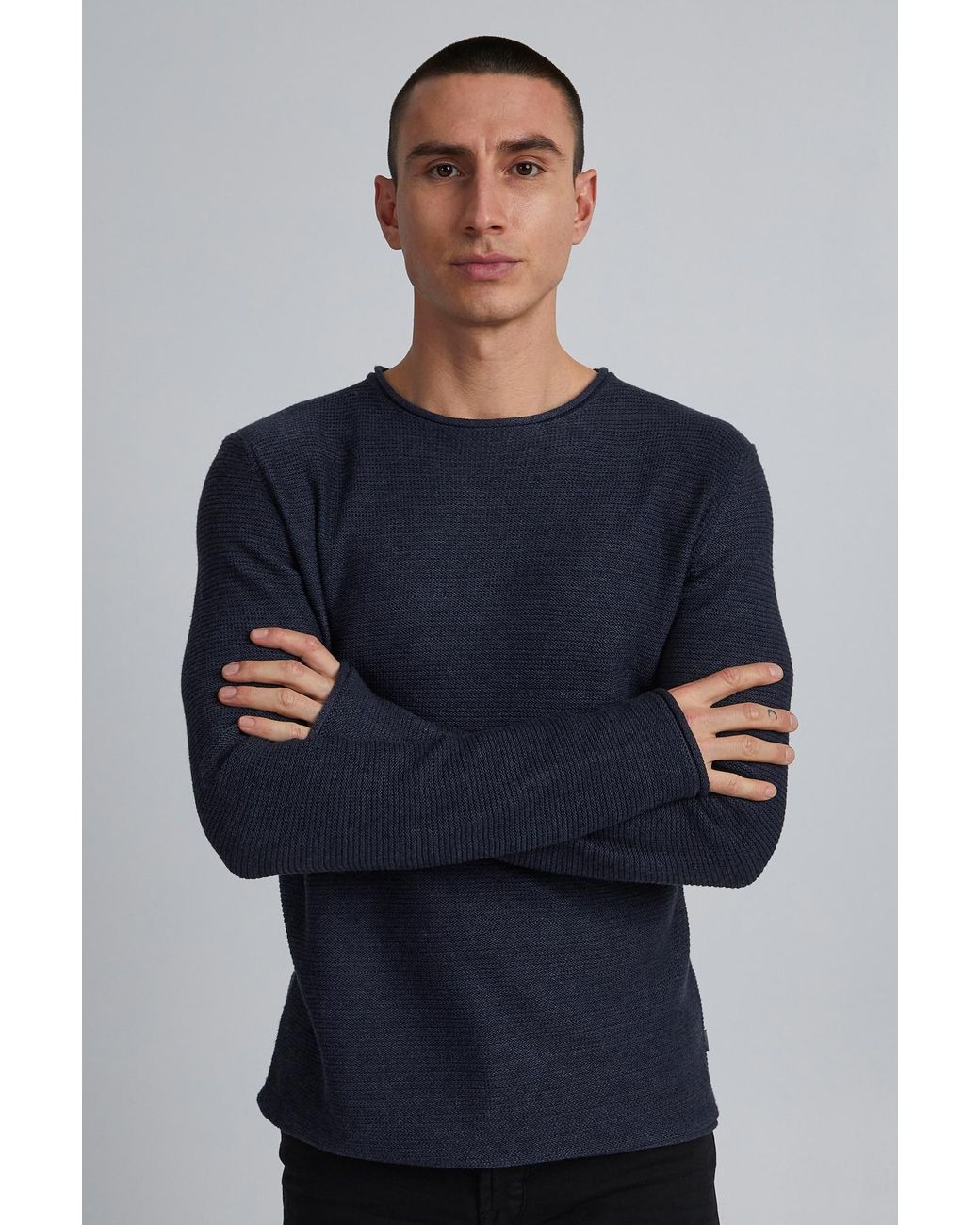 Solid Pullover in Blue für Herren