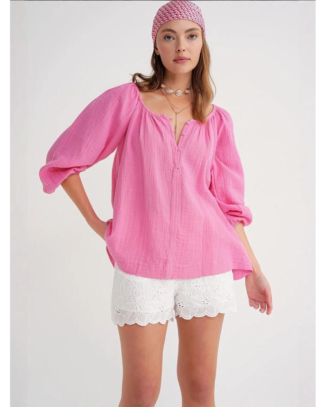 MixRay Pink Bluse