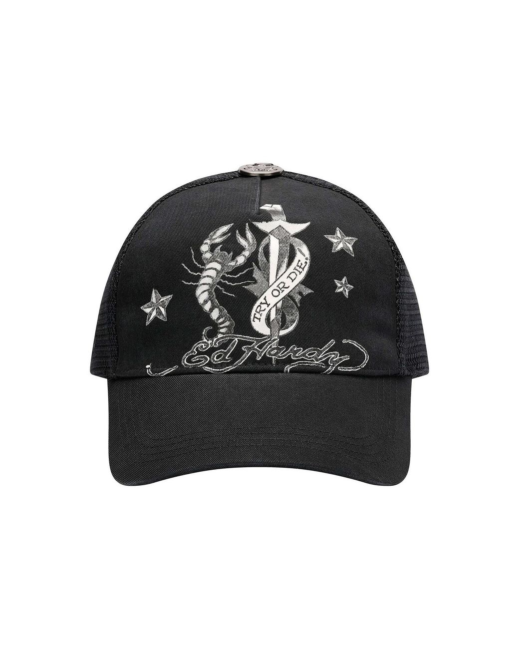 Ed Hardy Black Kappe Dagger Scorpion