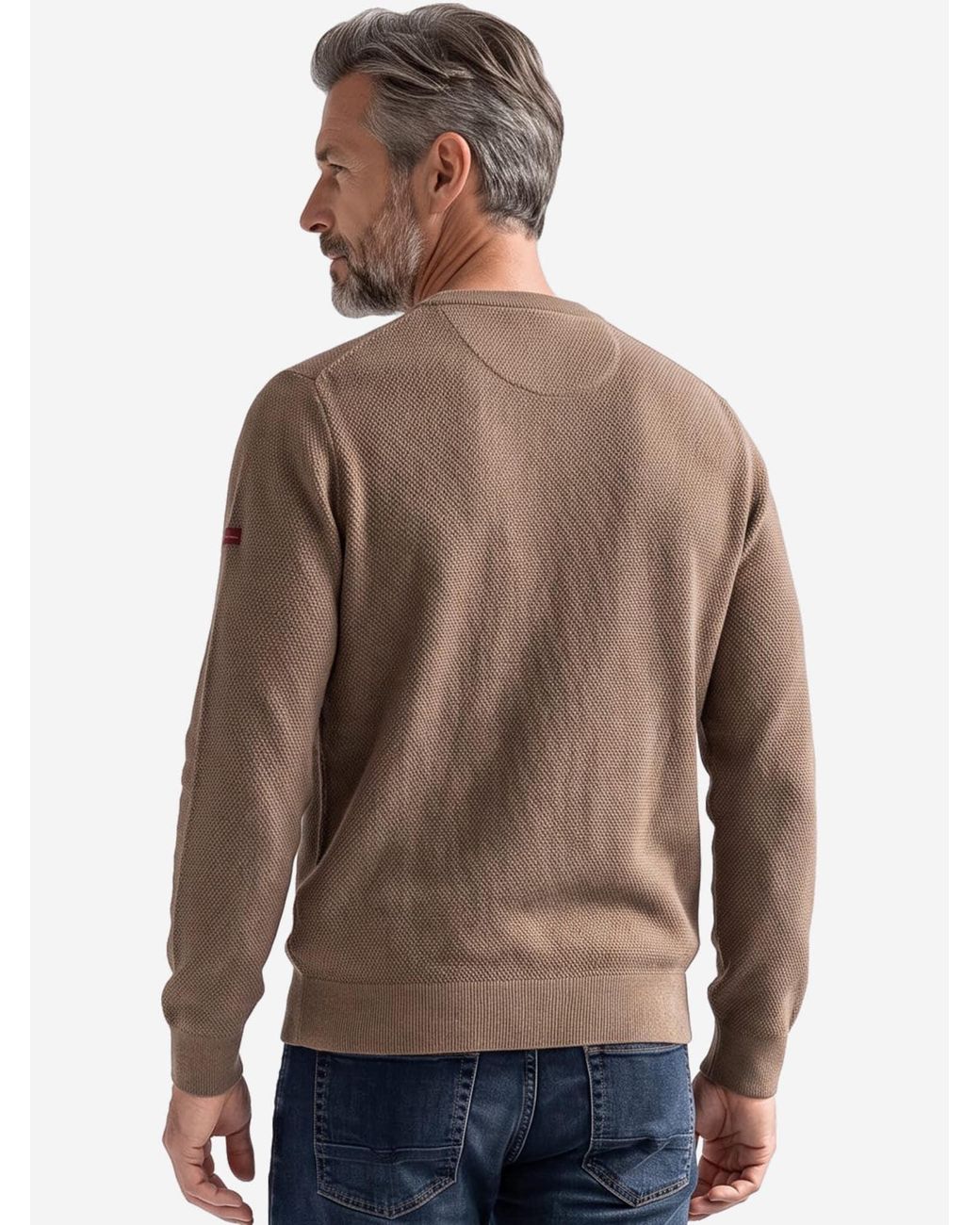 Redmond Pullover Basic in Brown für Herren