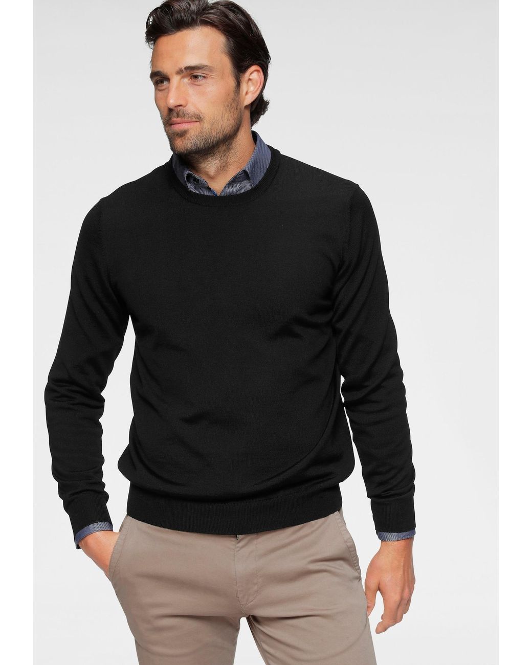 Olymp Pullover in Black für Herren