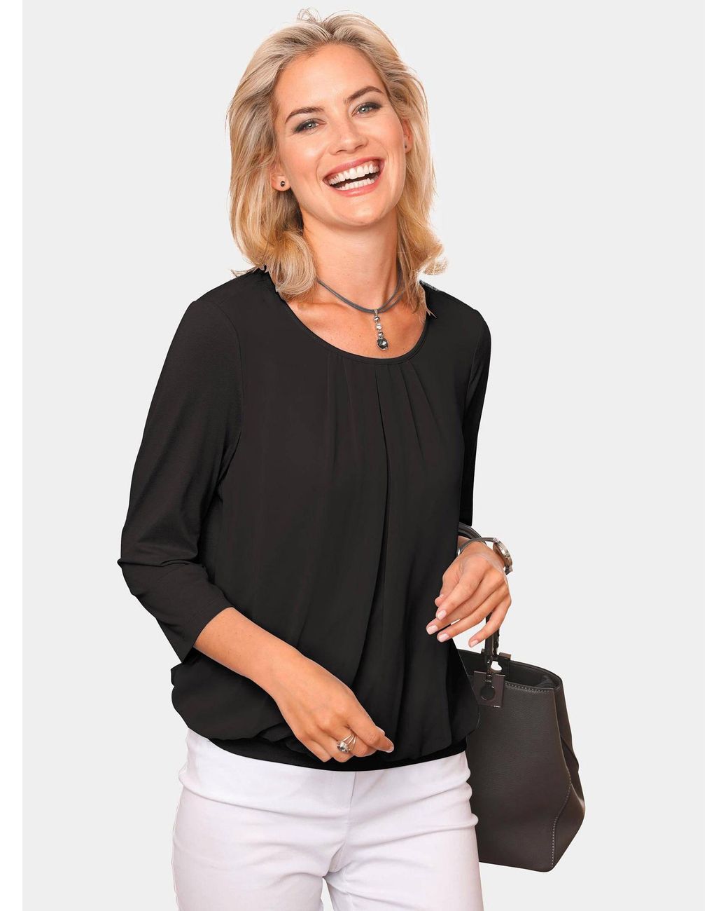 Goldner Black Bluse