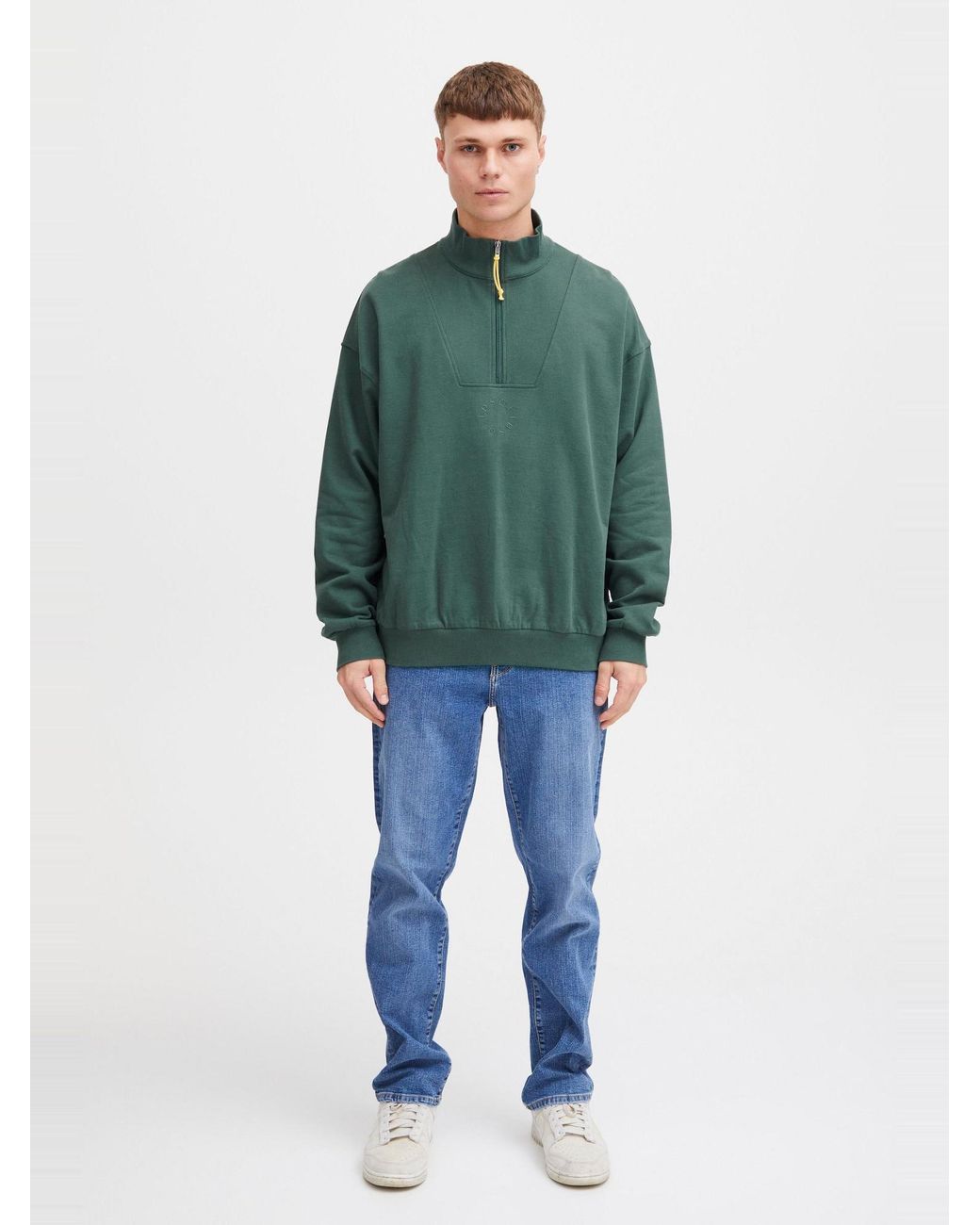 Solid Sweatshirt Ilham in Green für Herren