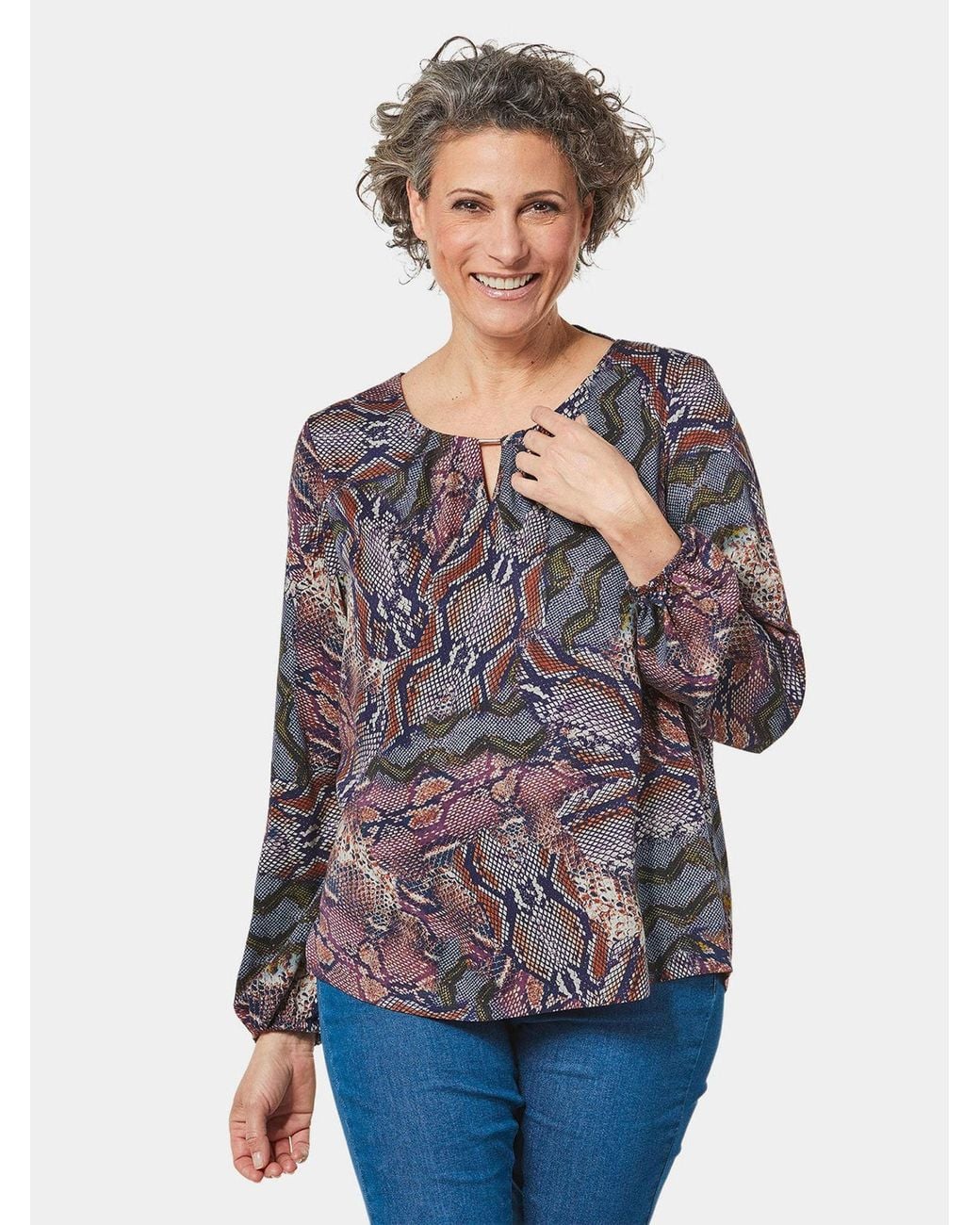 Goldner Purple Bluse