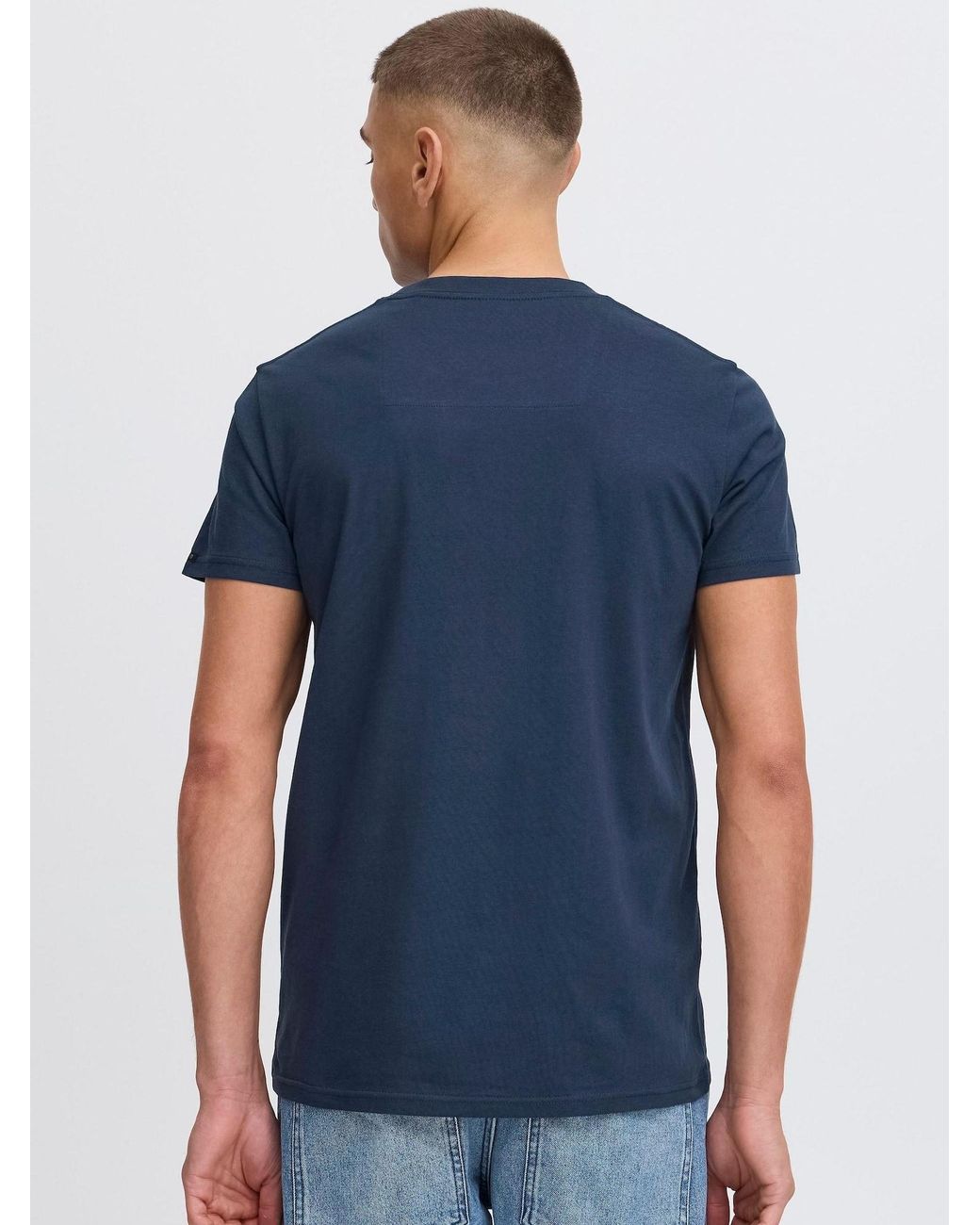 Solid Rundhalsshirt Sdjuan in Blue für Herren