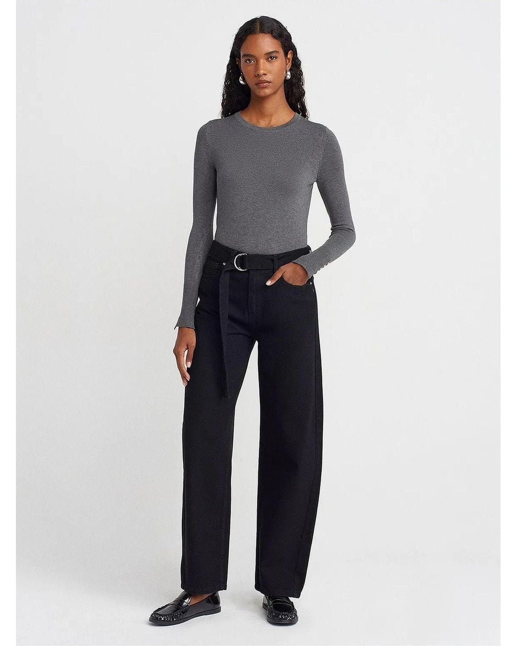 Dilvin Gray Pullover Pullover