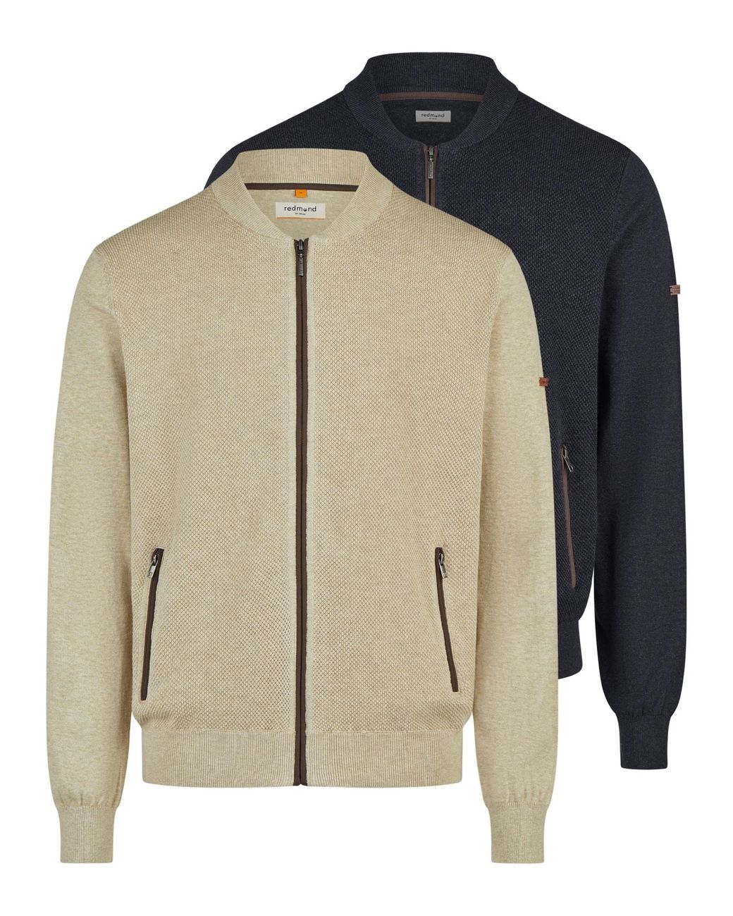 Redmond Strickjacke Basic in Blue für Herren