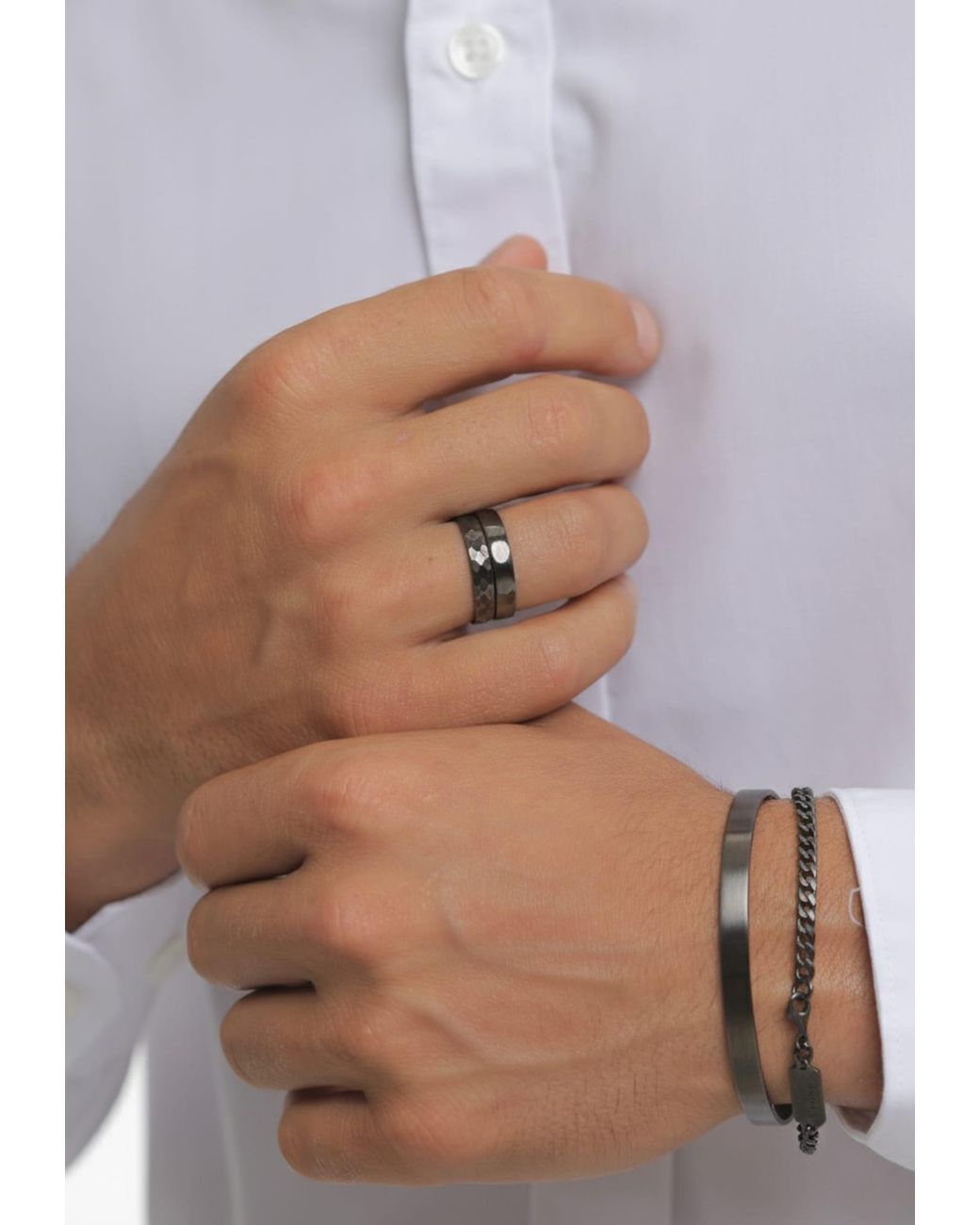 Kuzzoi Ring Set in Black für Herren