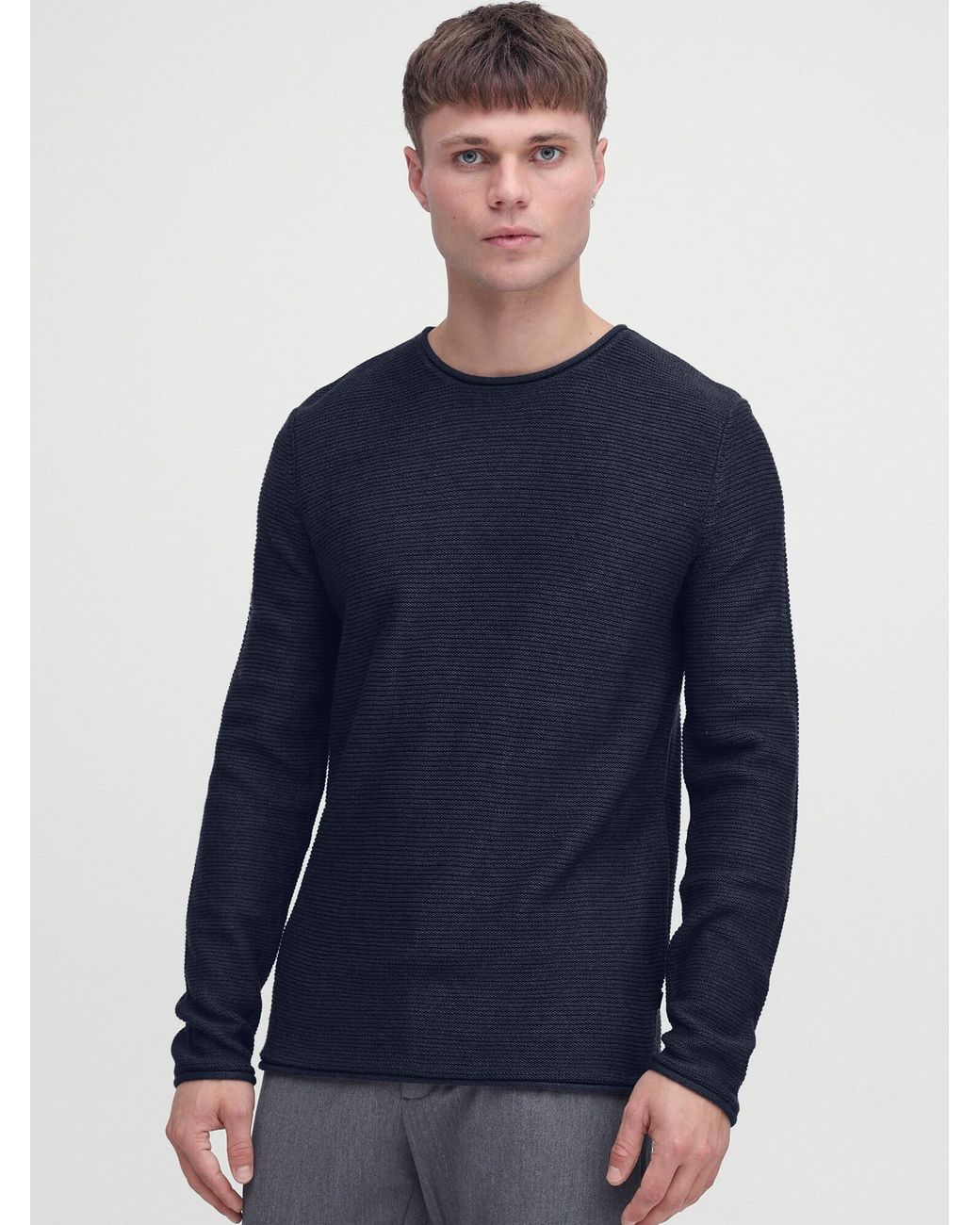 Solid Pullover in Blue für Herren