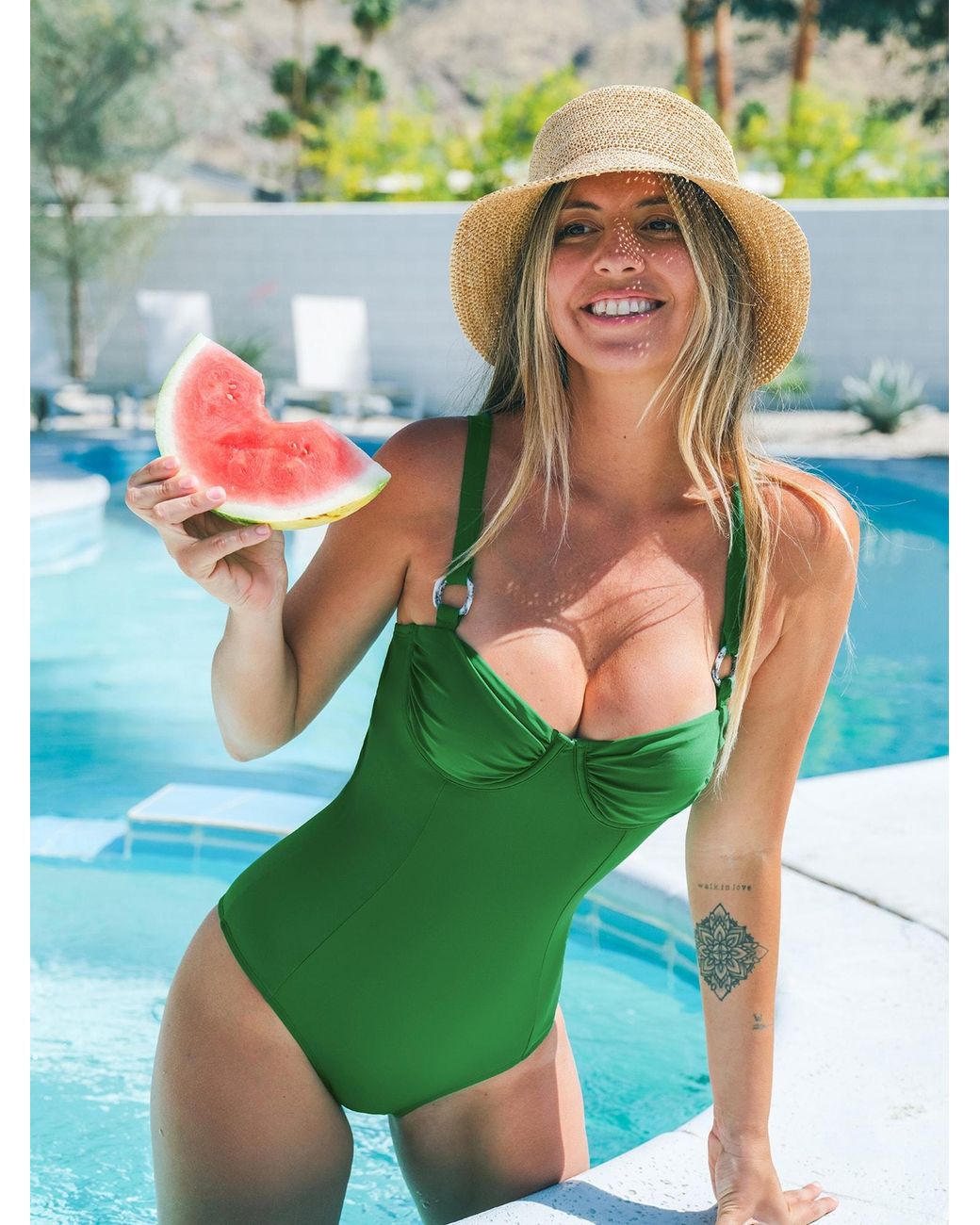 CUPSHE Green Badeanzug