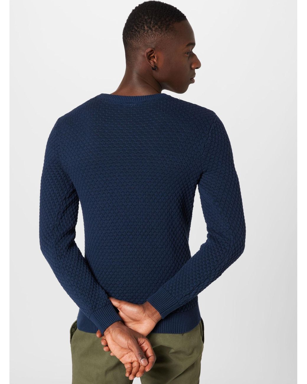 Solid Pullover Clive in Blue für Herren