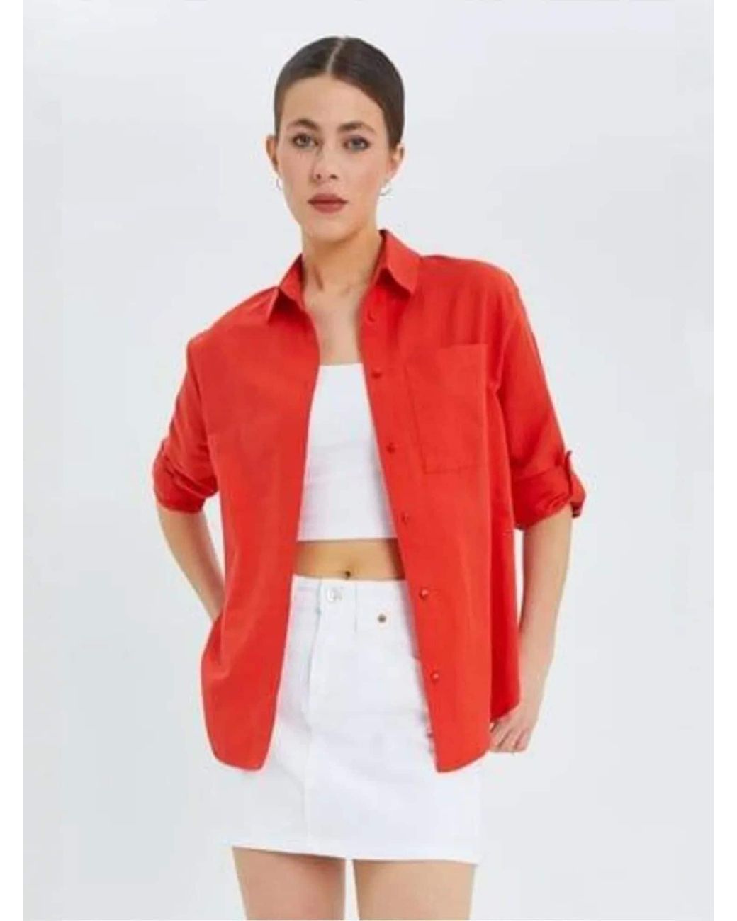 MixRay Red Bluse
