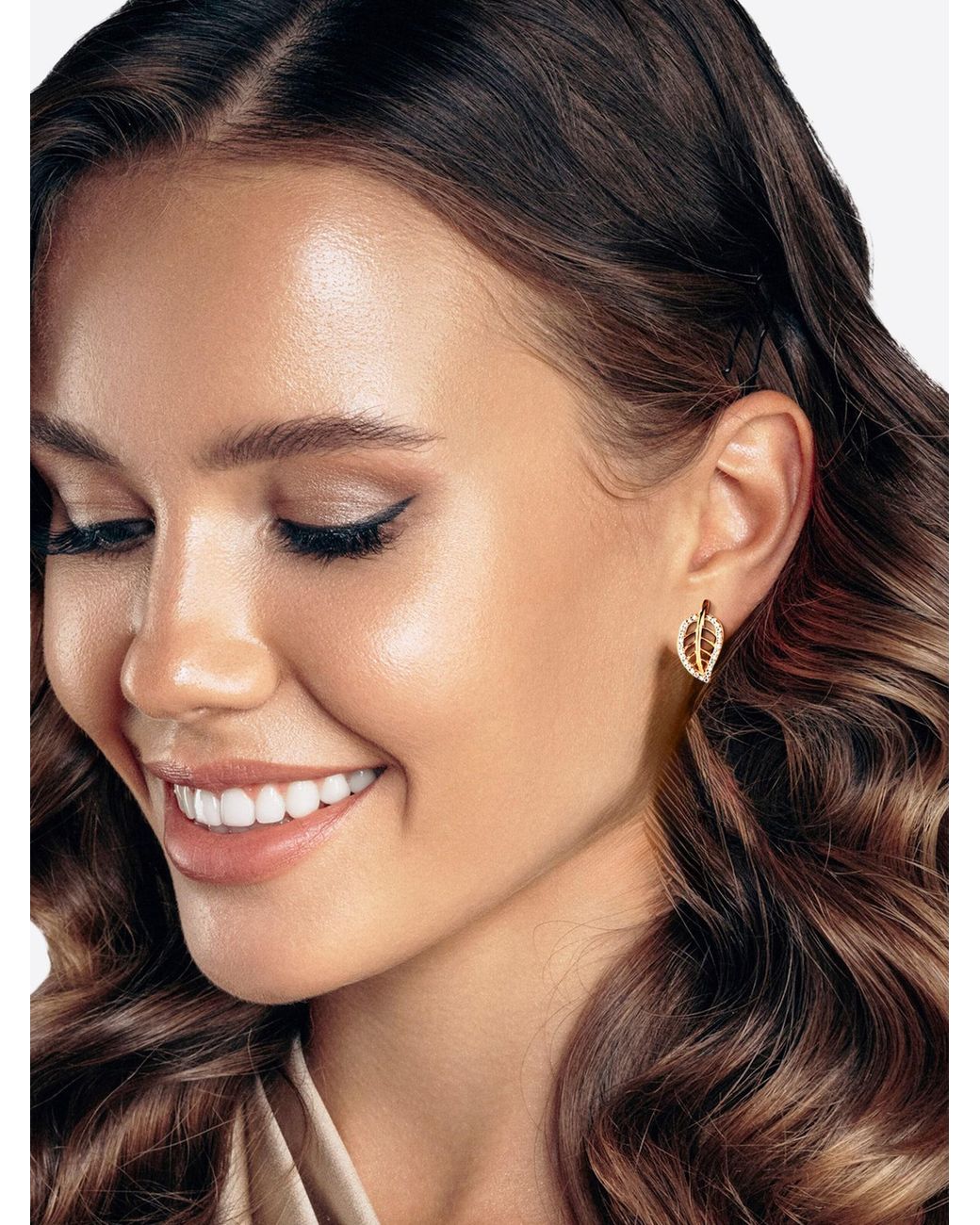 Sofia Milani Metallic Ohrringe Leaf