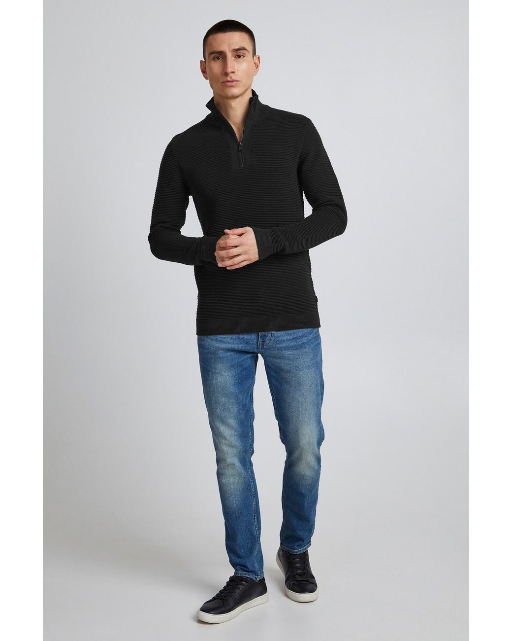 Solid Pullover in Black für Herren