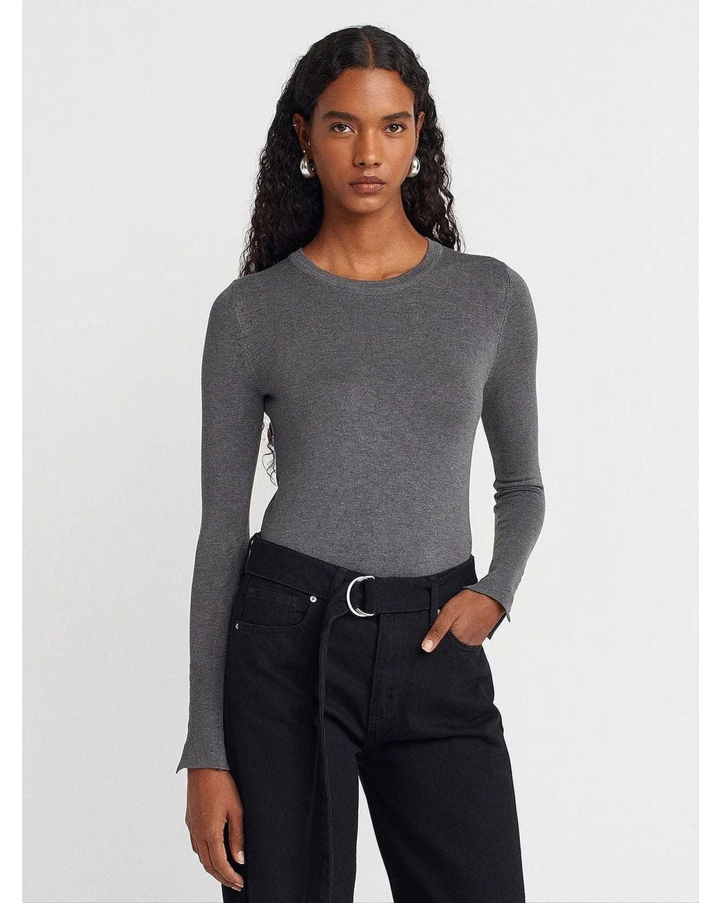 Dilvin Gray Pullover Pullover