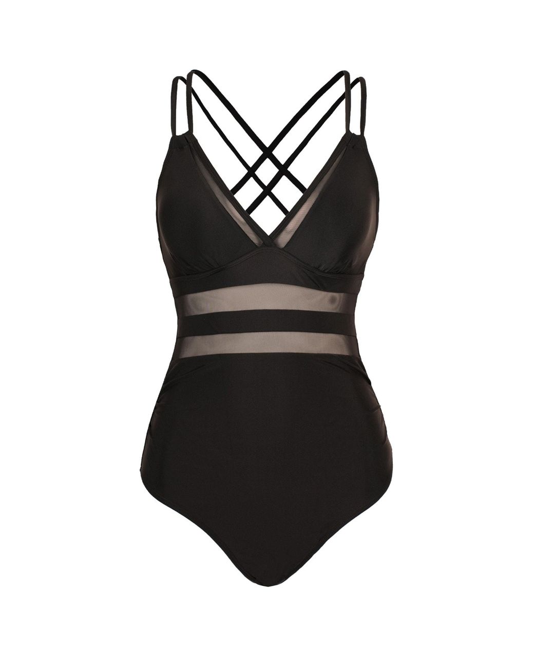CUPSHE Black Badeanzug
