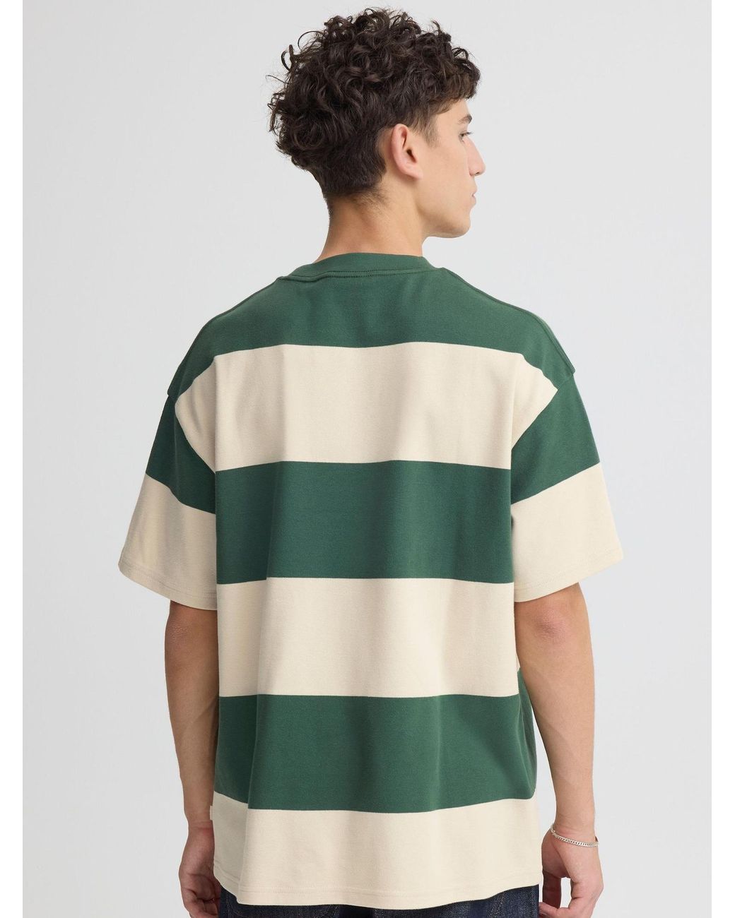 Solid Rundhalsshirt Sdroy in Green für Herren