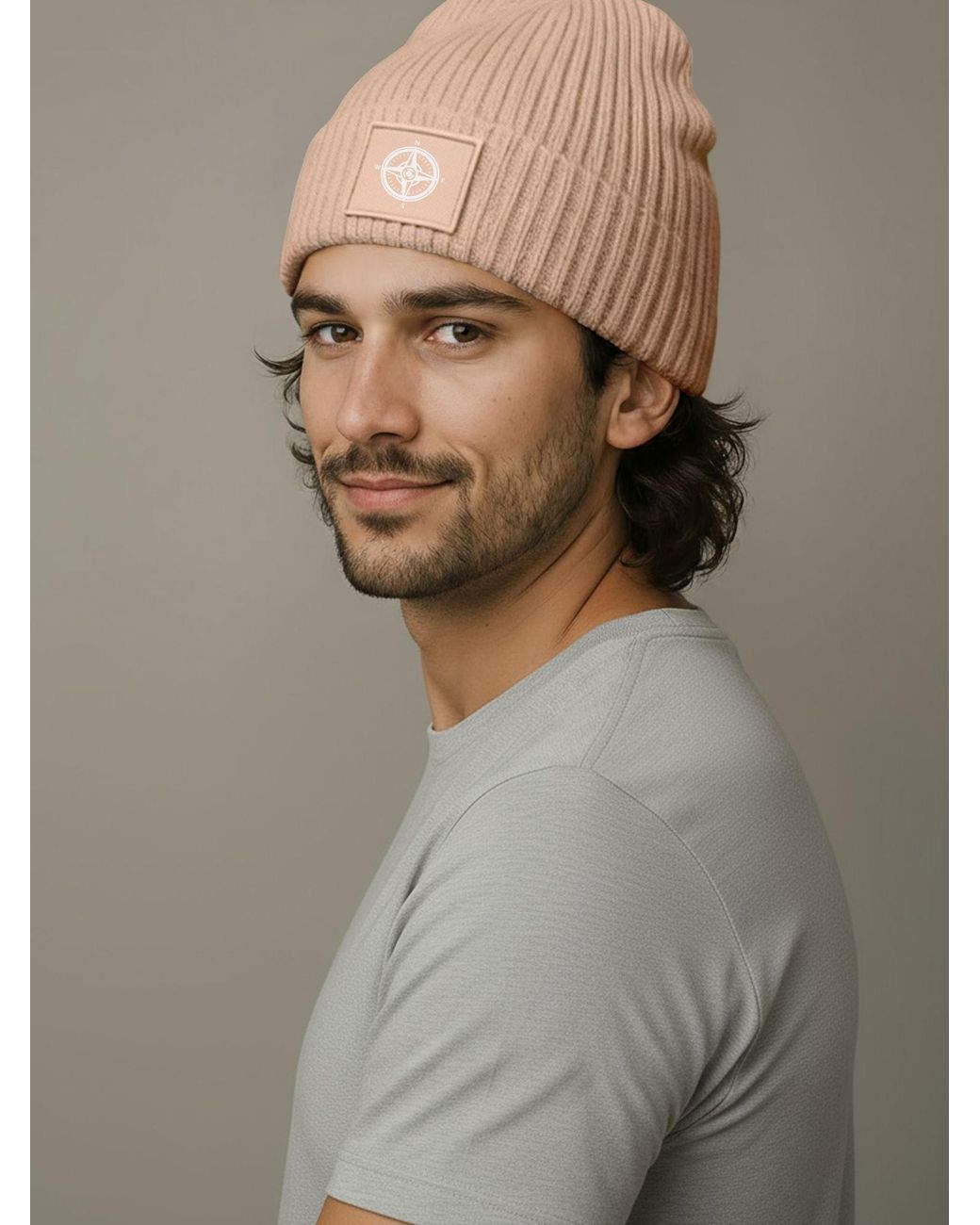 Neverless Mütze Kompass in Pink für Herren