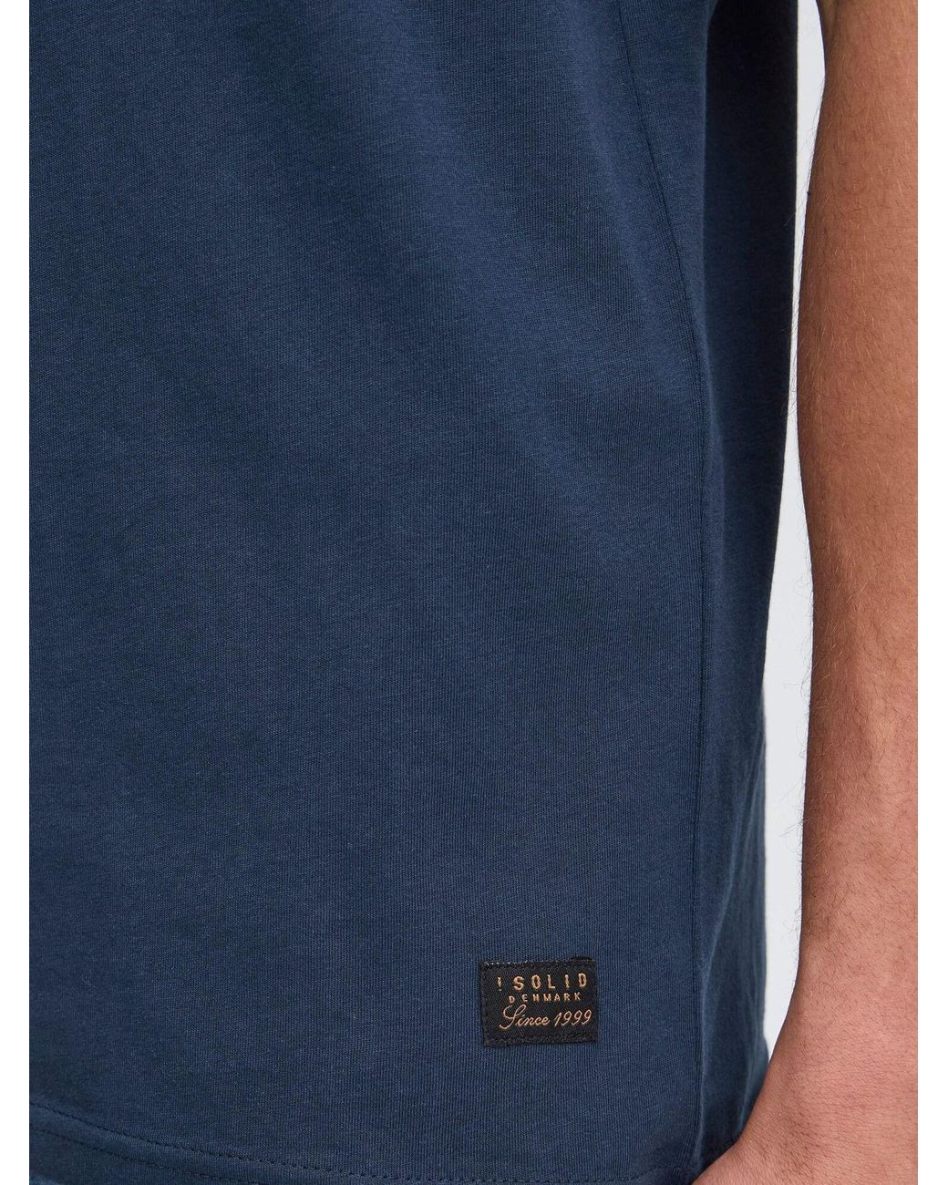 Solid Rundhalsshirt Sdjuan in Blue für Herren