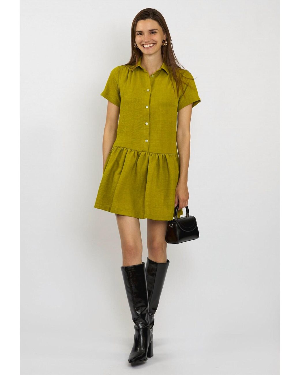 FRESHLIONS Green Blusenkleid Corin