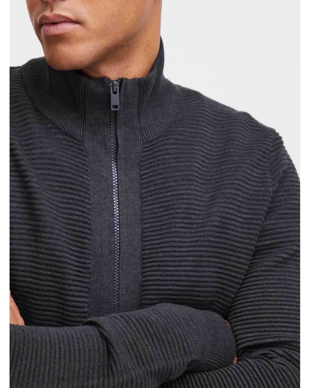 Solid Strickjacke Nicklas in Black für Herren