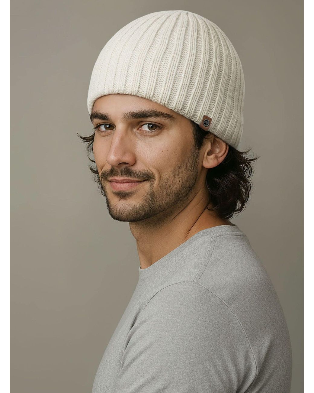 Neverless Mütze 2383 in Natural für Herren