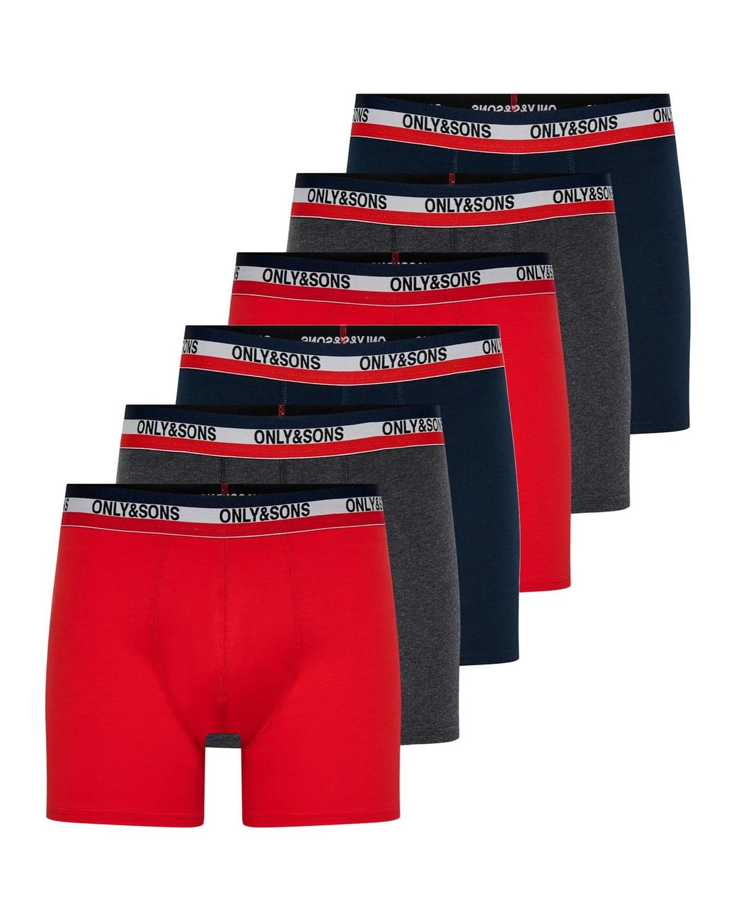 Only & Sons Boxershorts Onsfitz Solid Boxer in Red für Herren