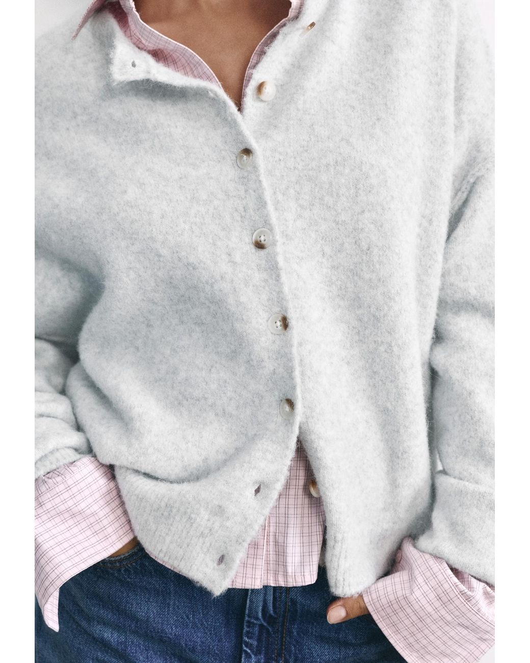 Pull&Bear White Strickjacke
