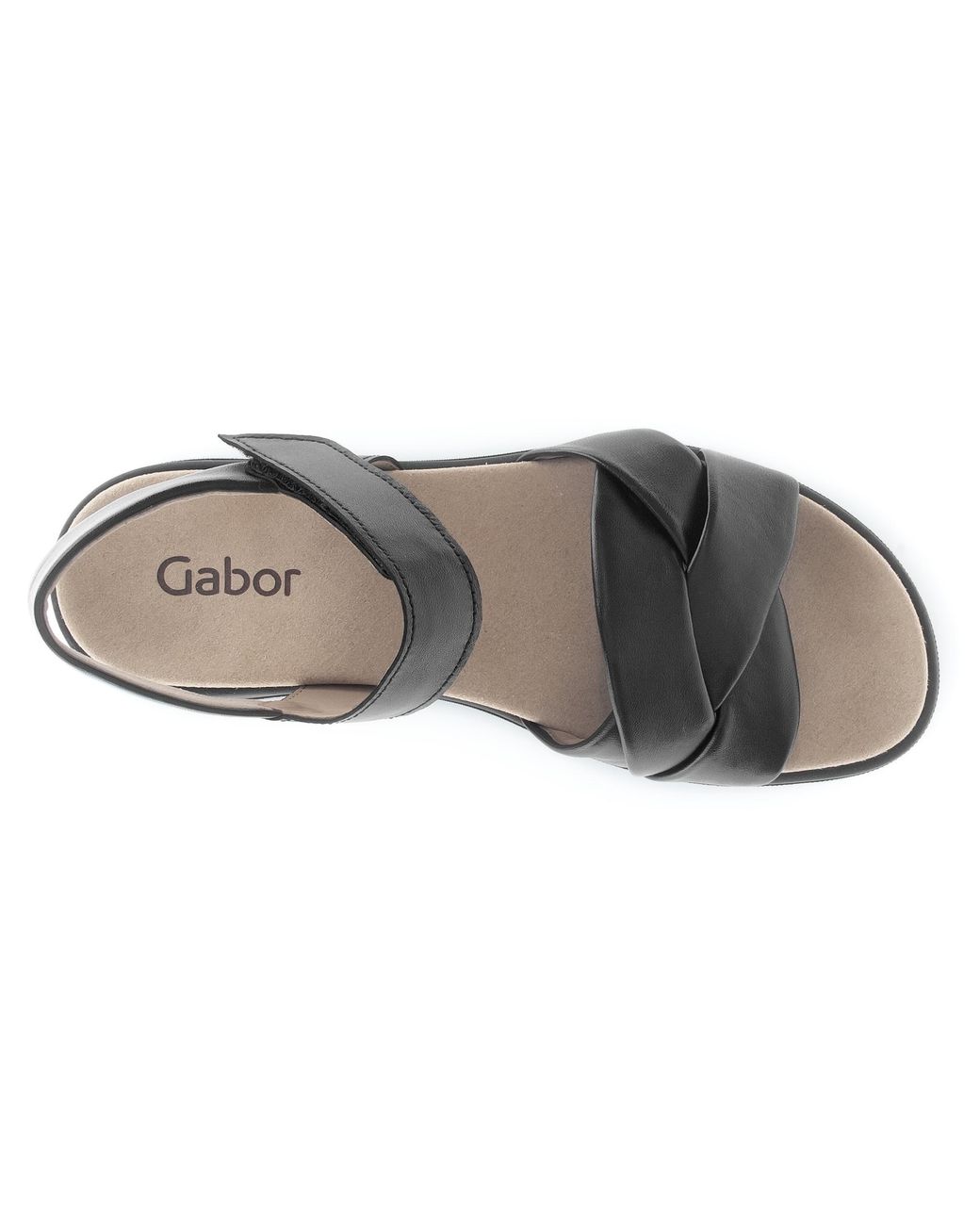 Gabor Black Riemchensandale, Sommerschuh, Keilsandalette, Bequemschuh mit Klettverschluss