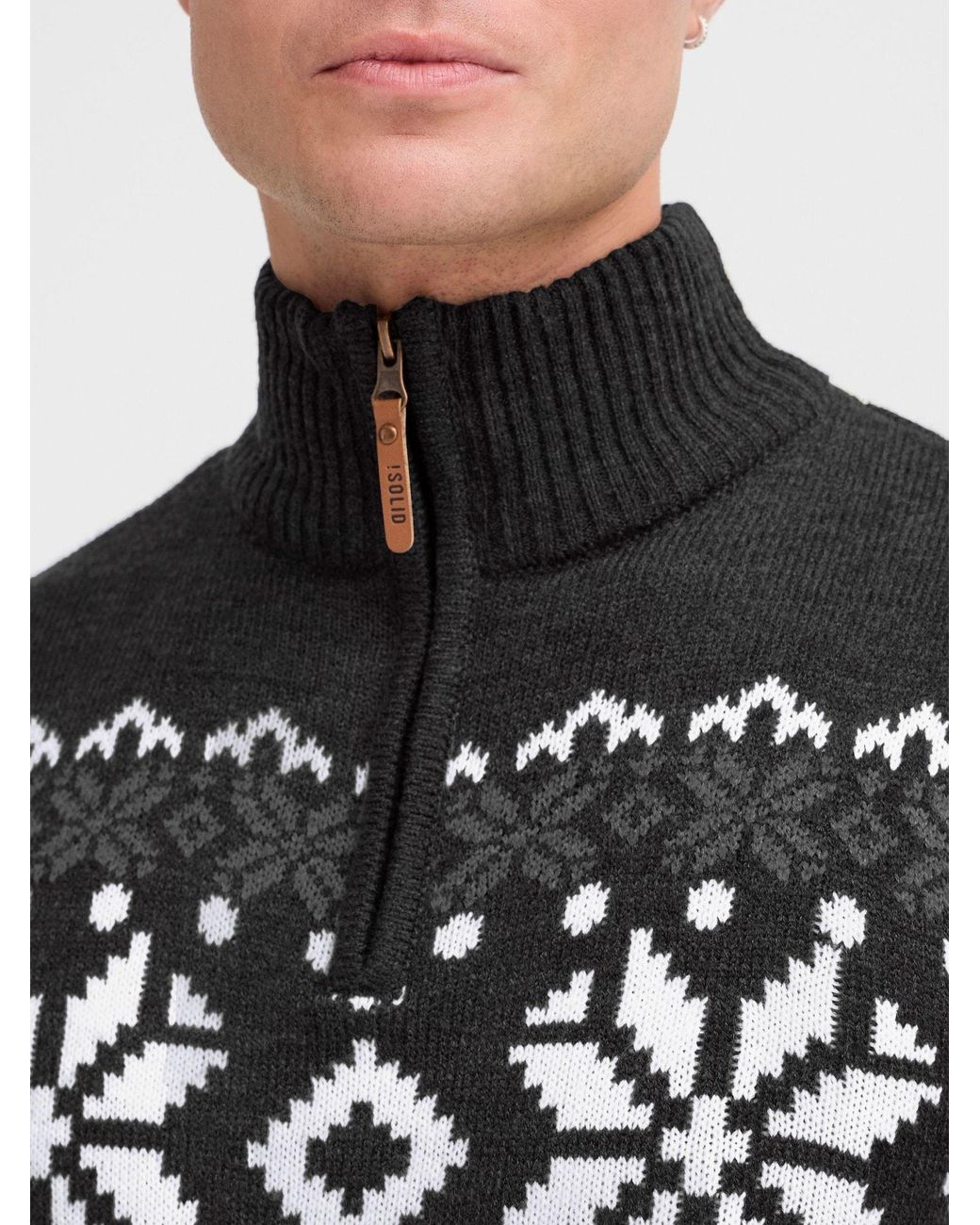 Solid Pullover Norwin in Black für Herren