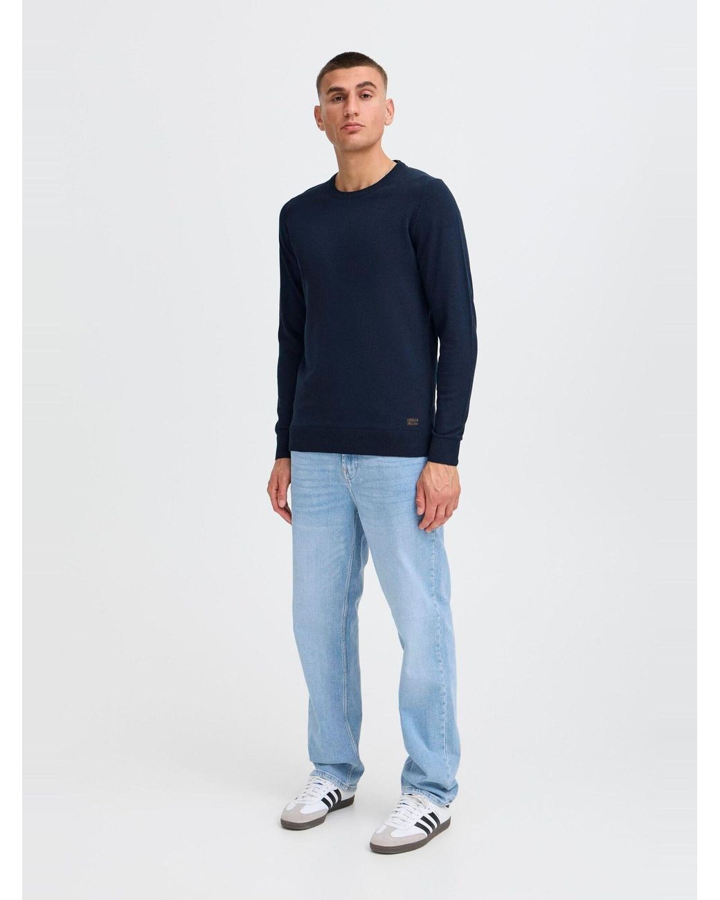 Solid Strickpullover Sdakant in Blue für Herren