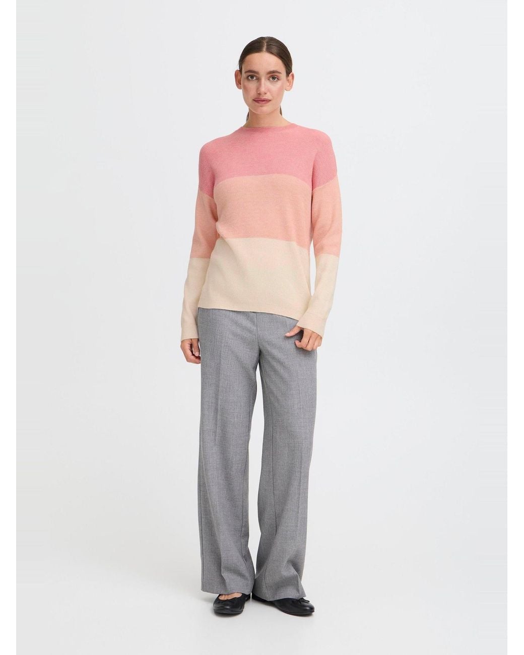 Oxmo Pink Strickpullover Oximanny Ls