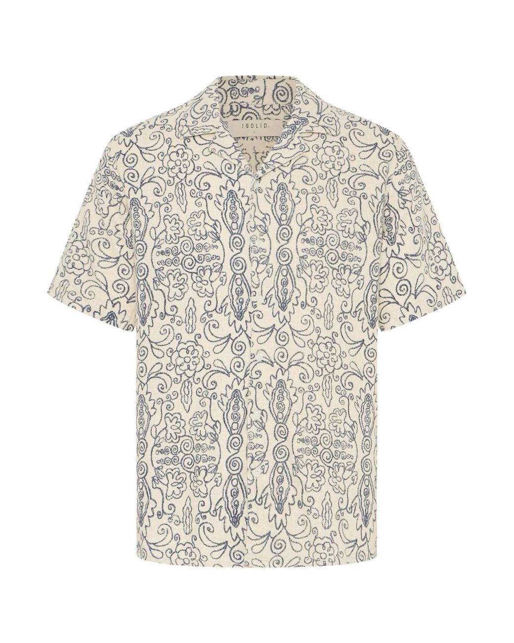 Solid Leinenhemd Sdutkolt in White für Herren