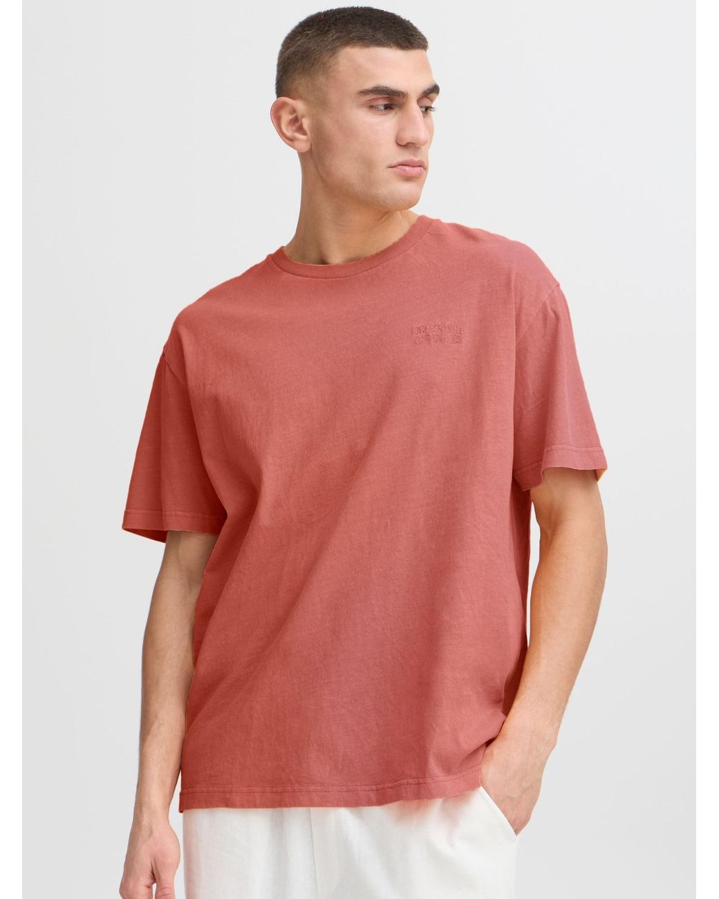 Solid Rundhalsshirt Sdpavlo in Pink für Herren