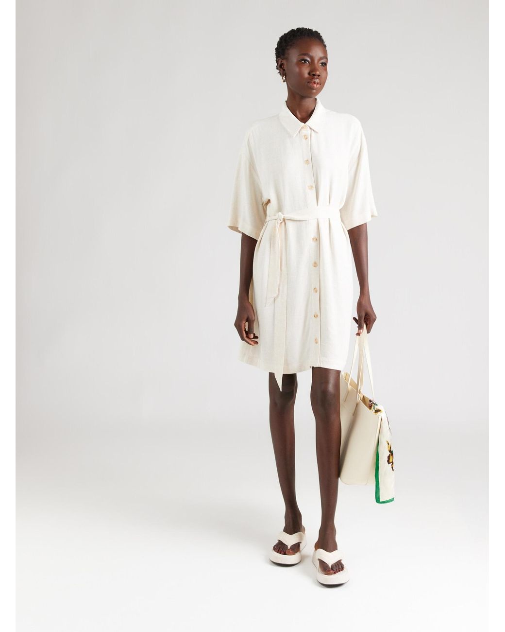 Object White Blusenkleid Objsanne