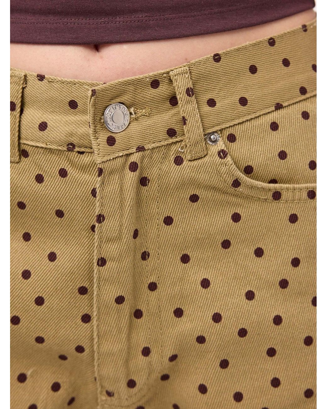 its basic Natural Its Basic Jeans Polka Mini Denim Shorts