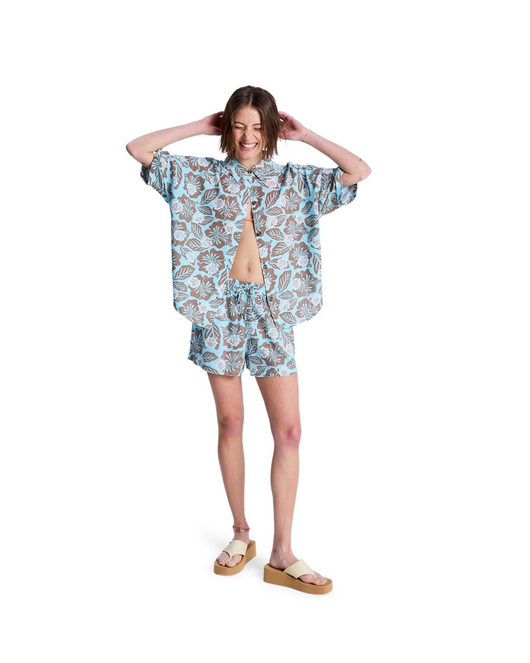 Roxy Blue Bluse Beachy Nostalgia