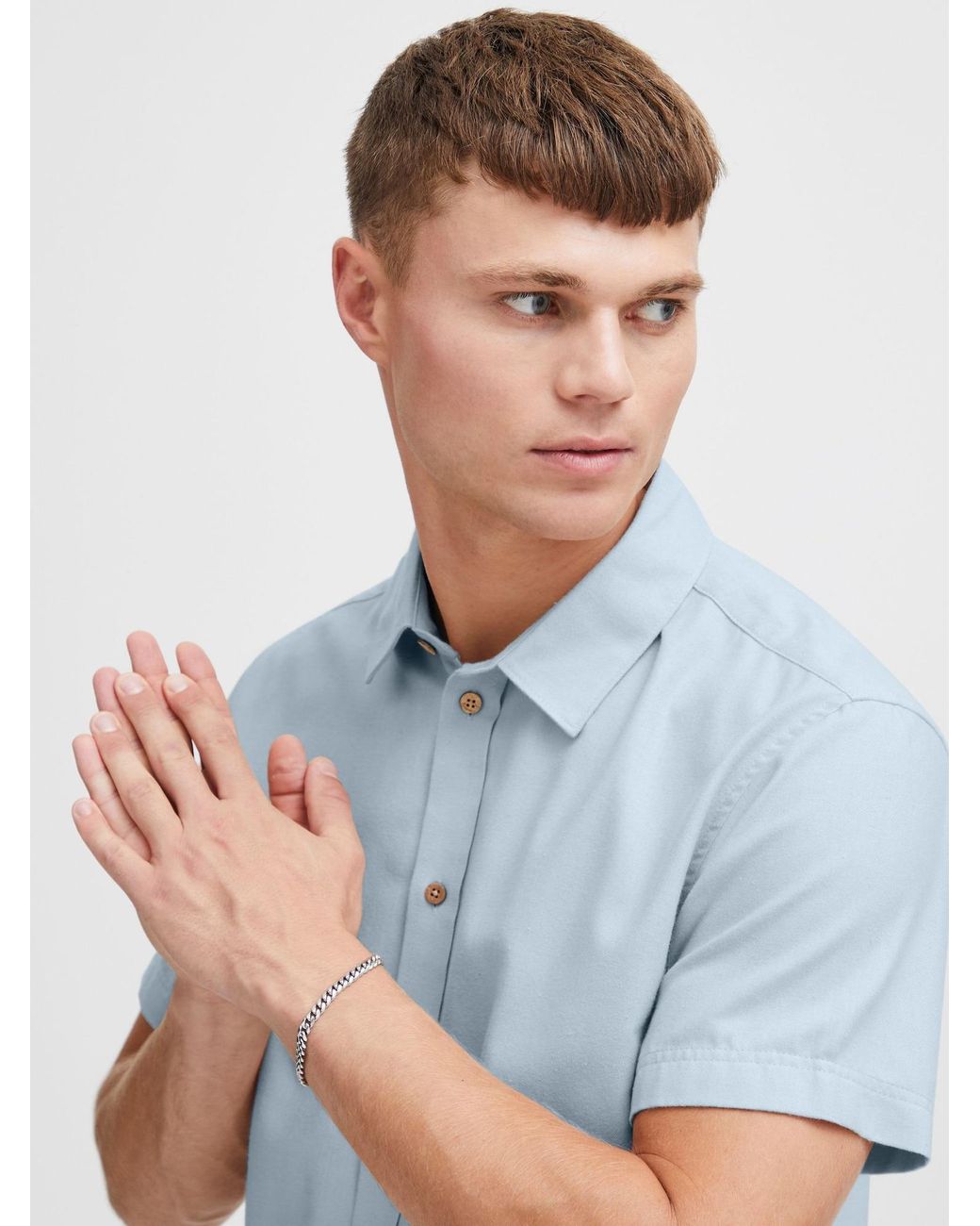Solid Hemd Pete in Blue für Herren