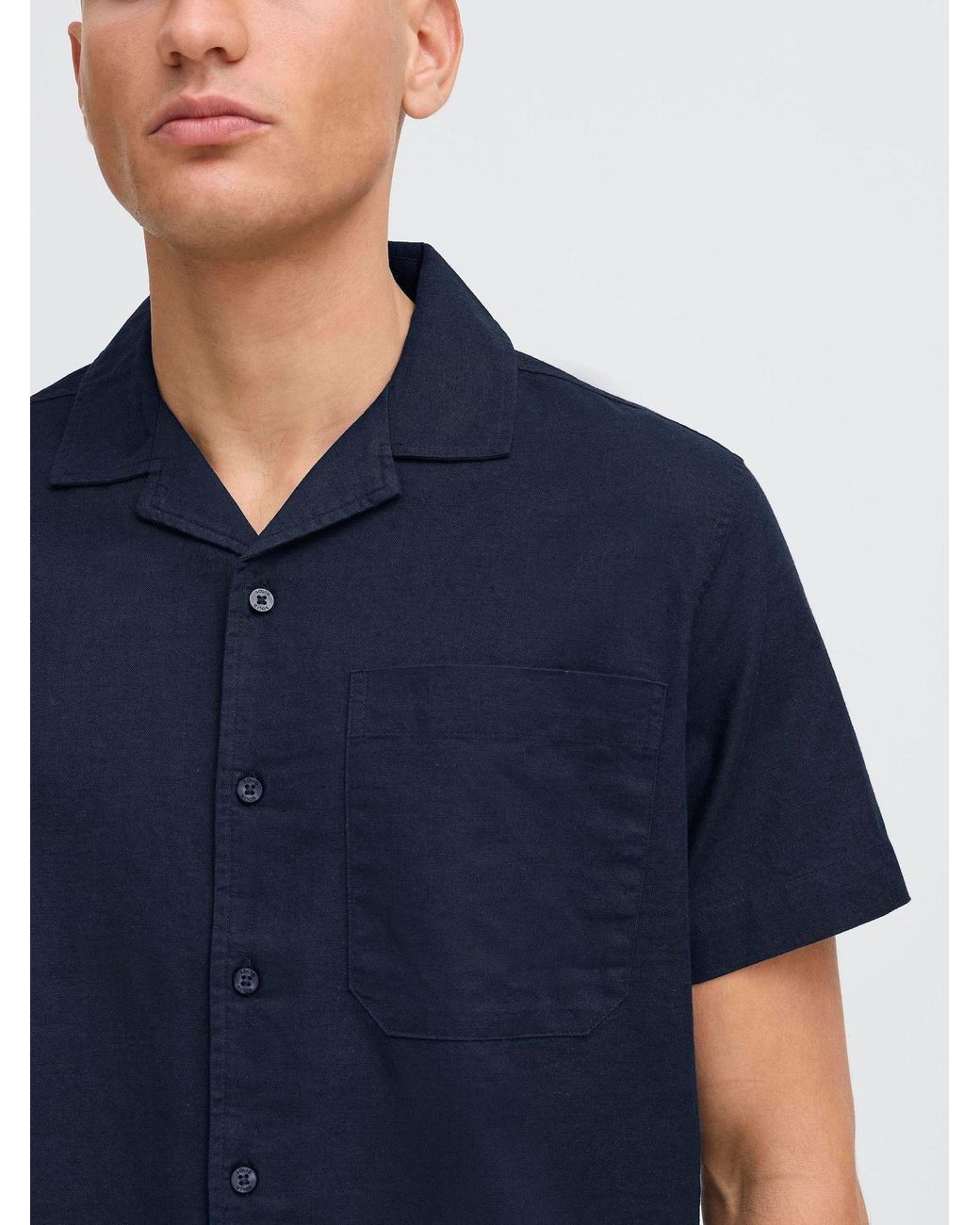 Solid Leinenhemd Sdlitt in Blue für Herren