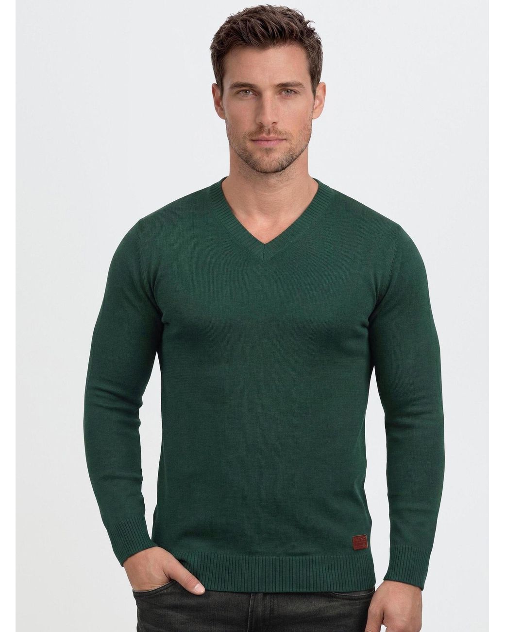 Blend Strickpullover 'lasse' in Green für Herren