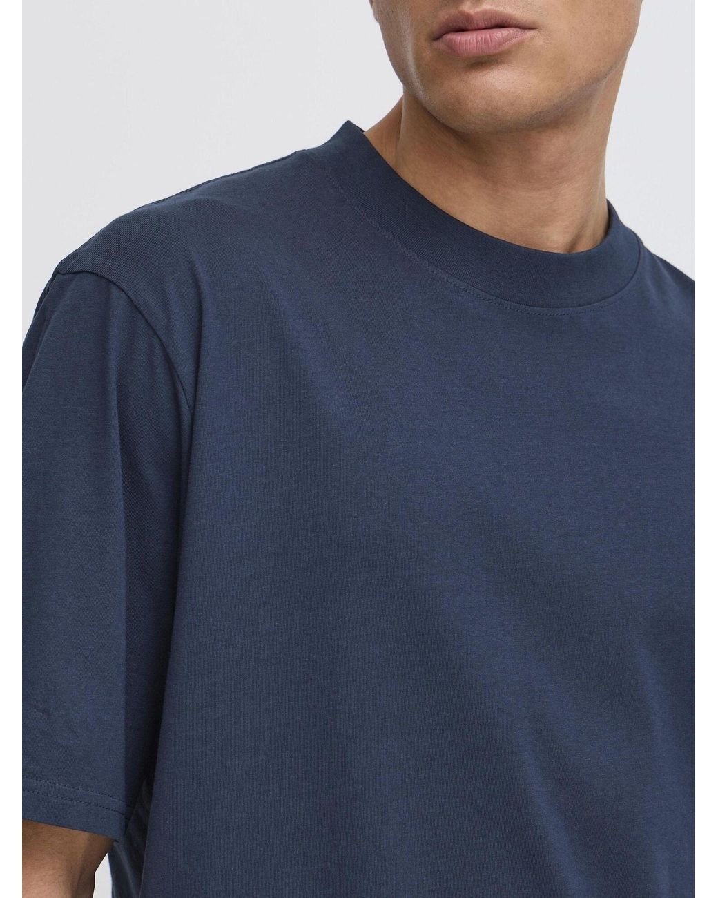 Solid Rundhalsshirt Sdjulian in Blue für Herren