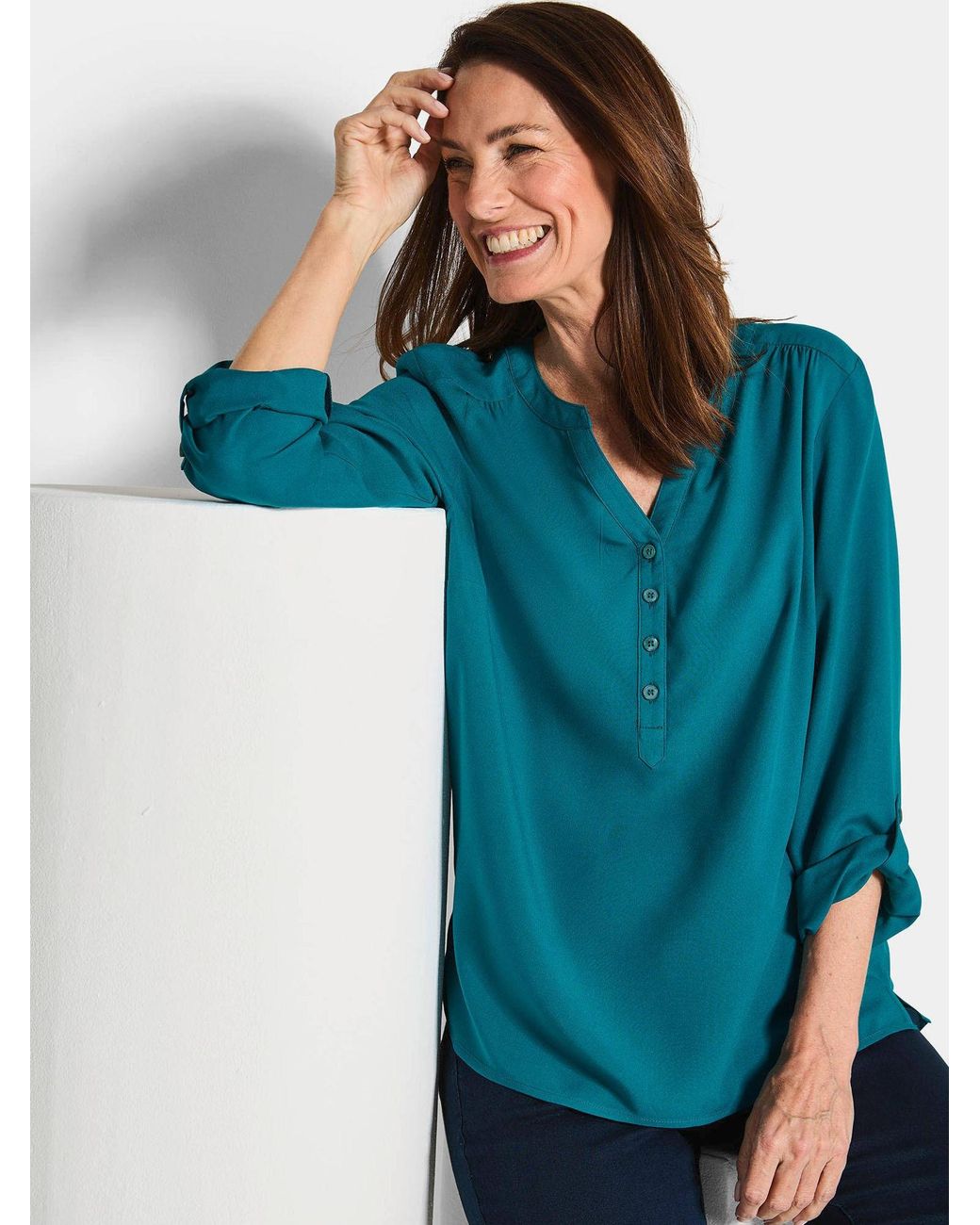 Goldner Blue Bluse