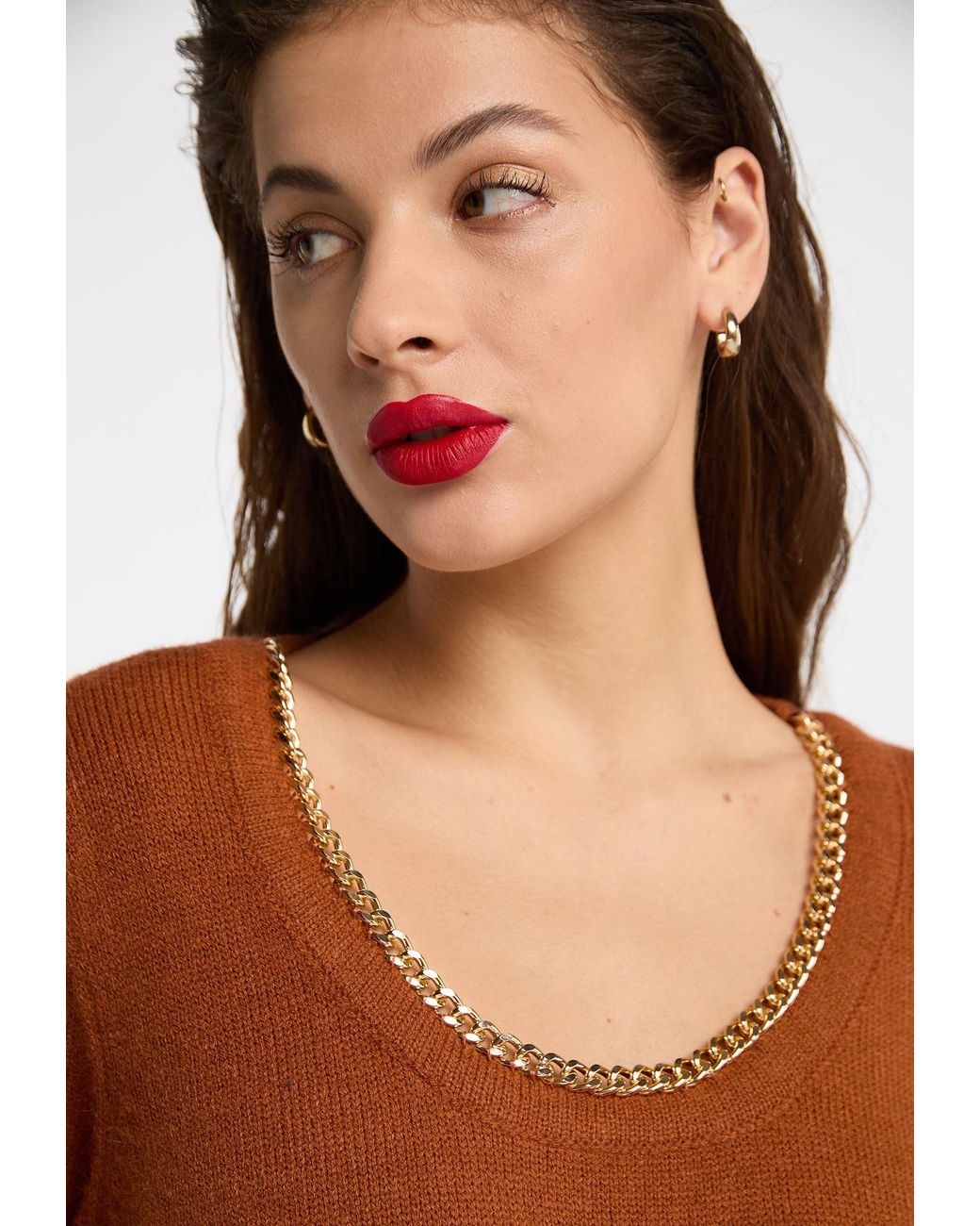 faina Brown Pullover