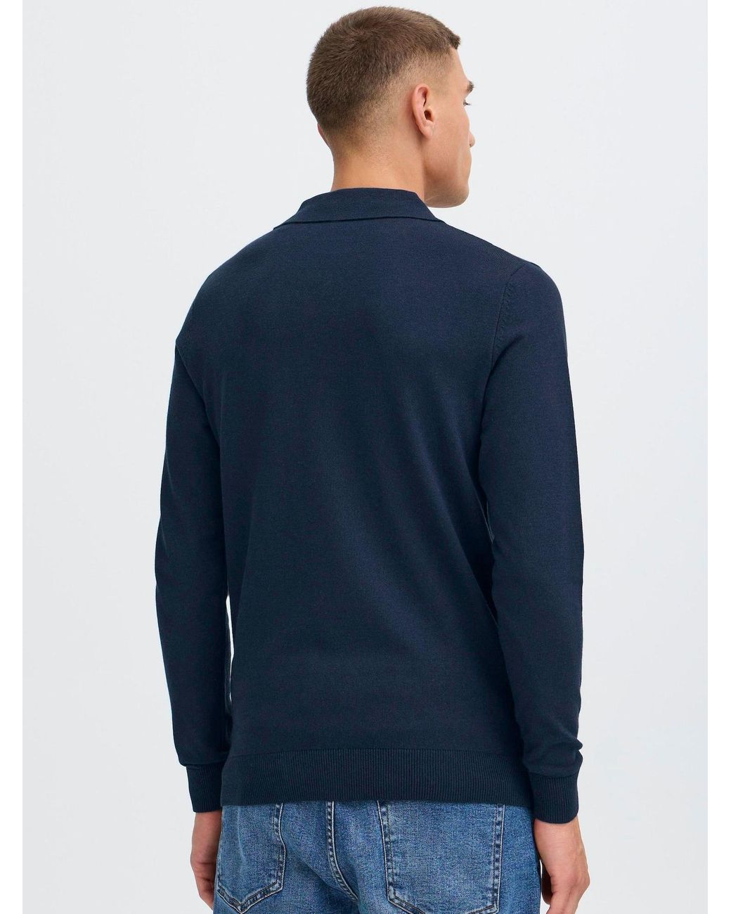 Solid Strickpullover Sdakel in Blue für Herren